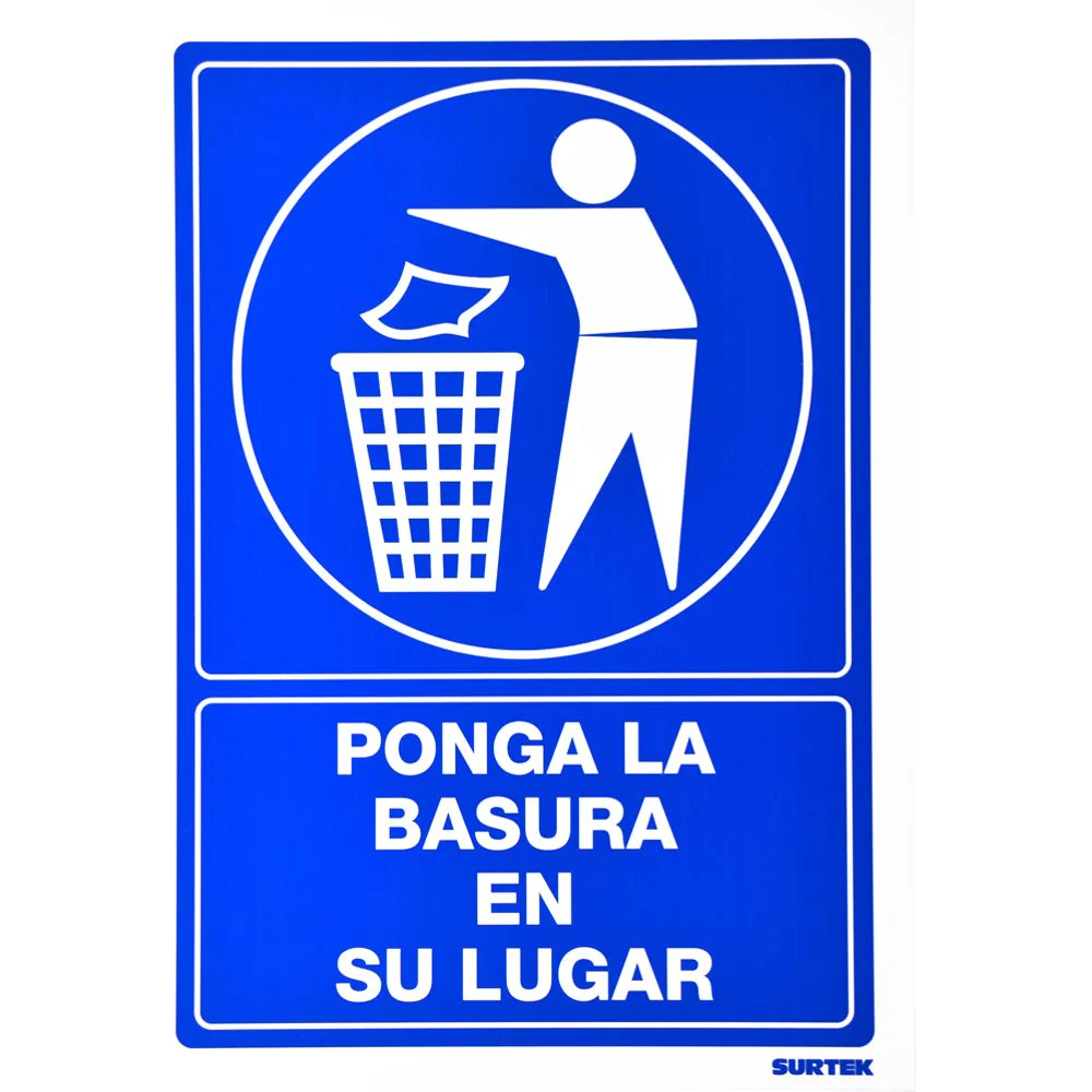 Letrero "Basura En Su Lugar" Surtek - Image 2