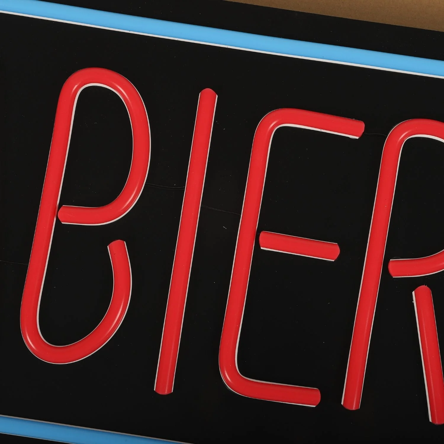 Letrero LED NEON ABIERTO, 50X25cm, Marco Azul Y Texto Rojo, 110V Con Cadena Para Colgar. Moderno Y Llamativo.  Rotulo Neón Abierto - Image 5