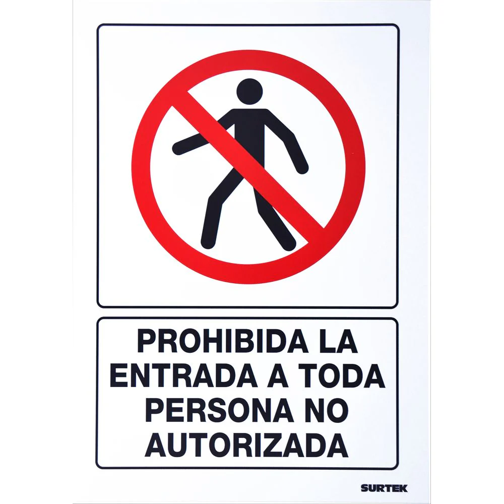 Letrero "Prohibida La Entrada" Surtek - Image 2