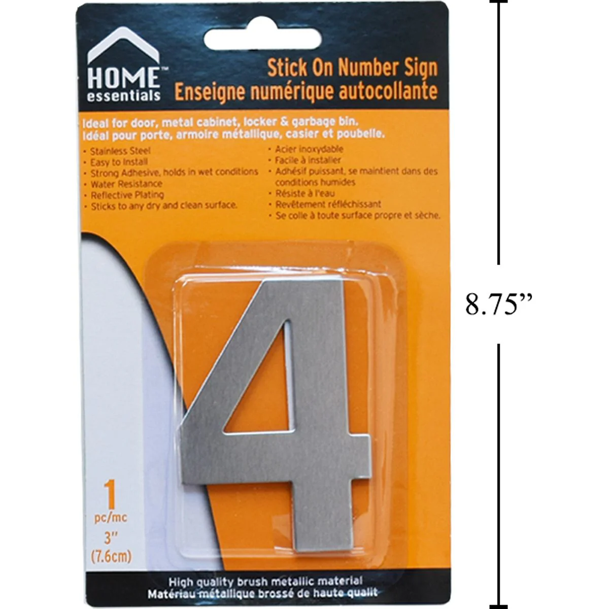 Letrero Señal Numérica Adhesiva De 3" #4 Acero Inoxidable - Image 6