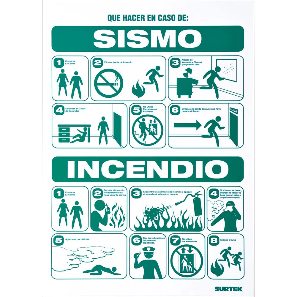 Letrero "Sismo/Incendio" Surtek - Image 2