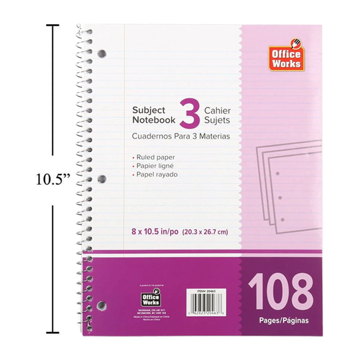 Libreta De Notas Con Resorte De 108 Páginas Y 3 Sujetos - Image 2