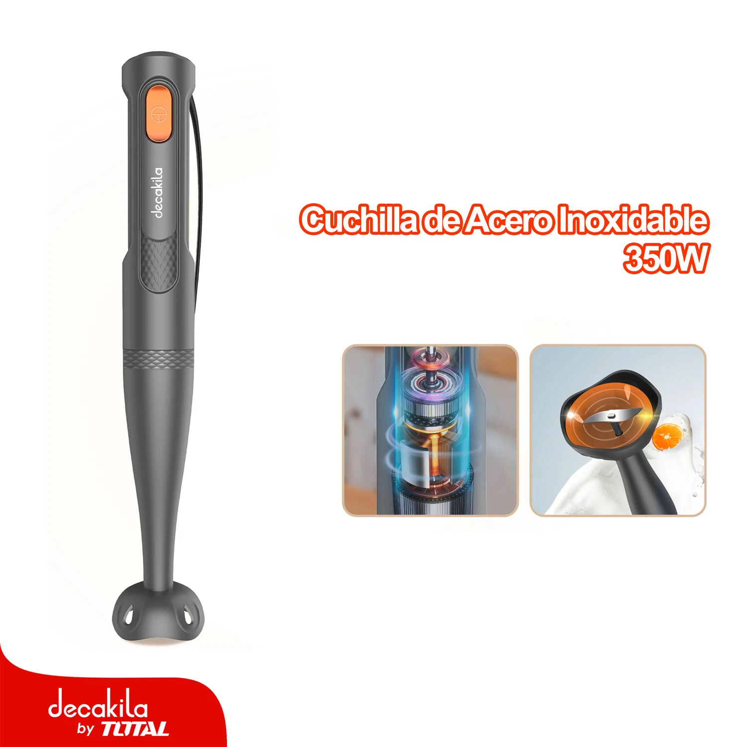 Licuadora De Mano 350W Botón De Un Toque. Ideal Para Batidos Y Jugos.