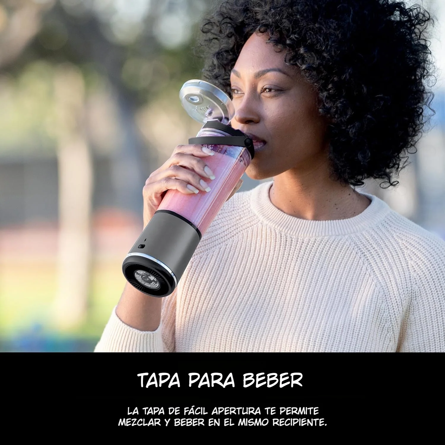 Licuadora Personal Ninja Blast Black BC151. Minibatidora Portátil, Recargable, Smoothies, Batidos De Proteínas, Pica Hielo Y Frutas Congeladas. - Image 4