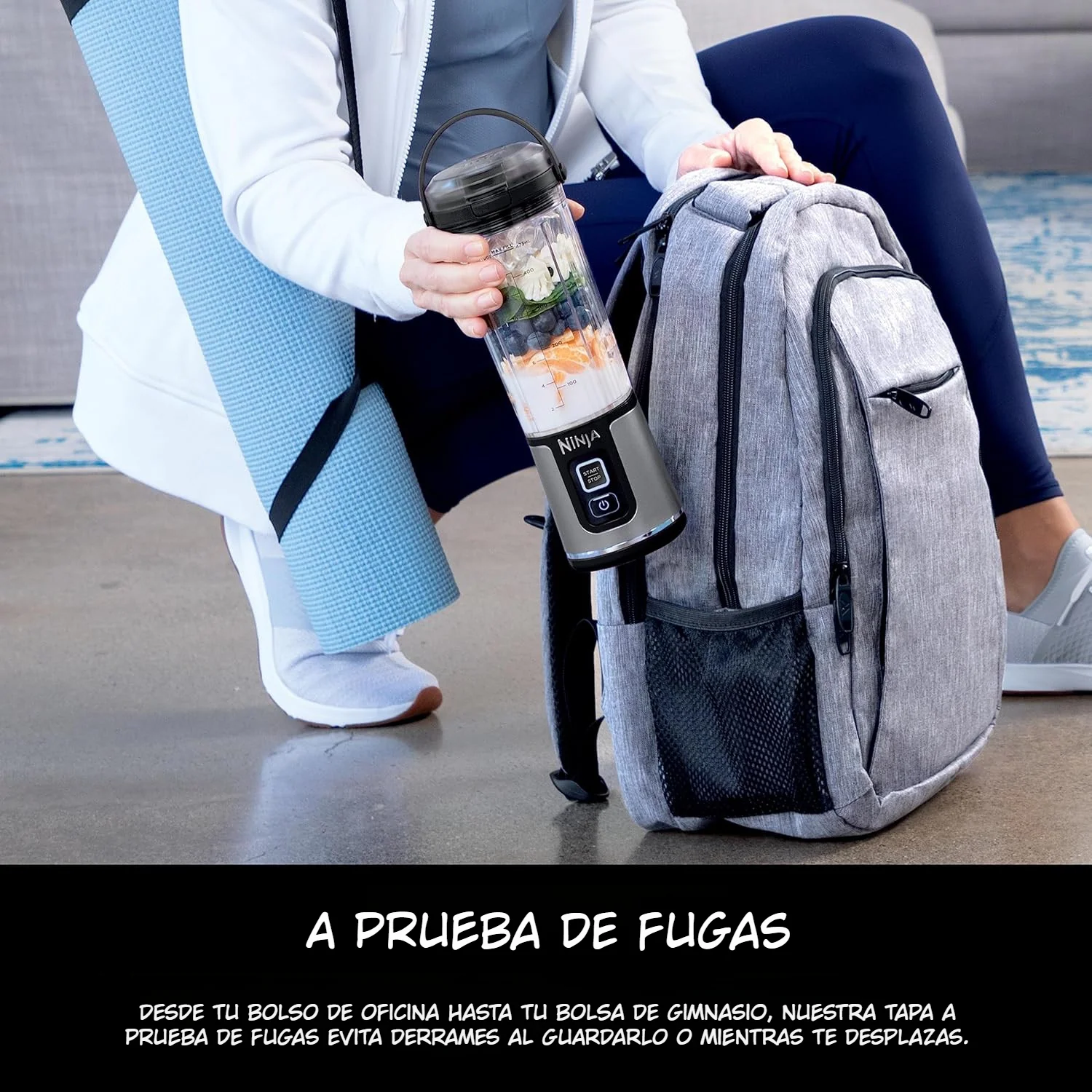 Licuadora Personal Ninja Blast Black BC151. Minibatidora Portátil, Recargable, Smoothies, Batidos De Proteínas, Pica Hielo Y Frutas Congeladas. - Image 5