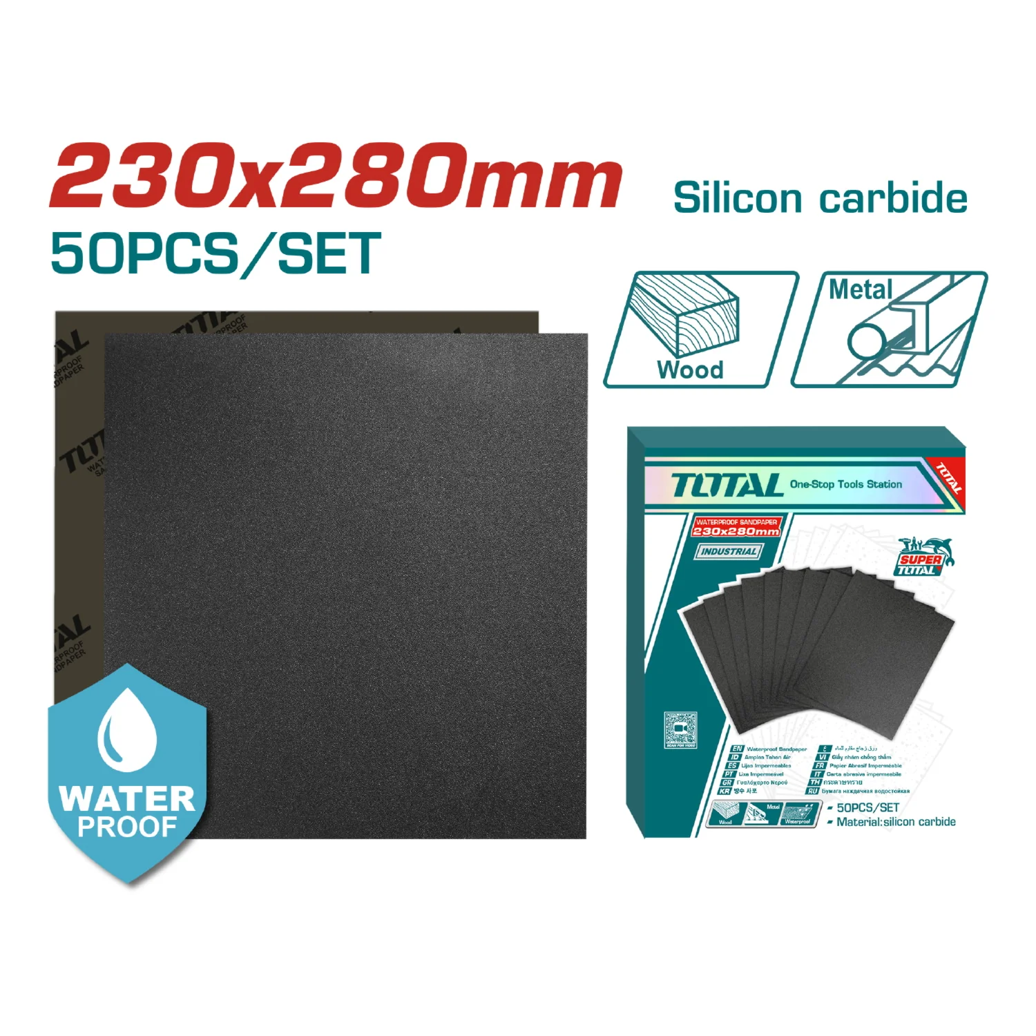 Lijas De Agua Hoja 230X280mm Carburo De Silicio Impermeable Set 50 Piezas. Ideal Para Lijadora. - Image 2
