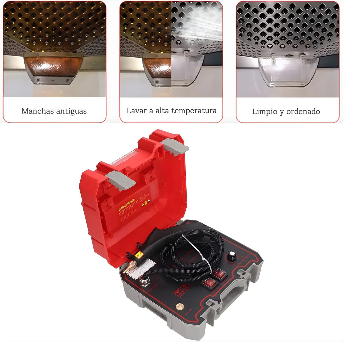 Limpiador A Vapor De Alta Presión. Máquina De Limpieza A Vapor Multifuncional Con Cepillos Intercambiables. - Image 3