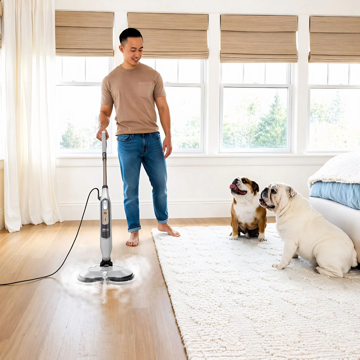 Limpiador A Vapor Eléctrico Shark Steam & Scrub 120V. Limpieza Y Desinfección Con Vapor Y Cepillos Giratorios Para Pisos. Incluye 2 Almohadillas De Microfibra. - Image 4