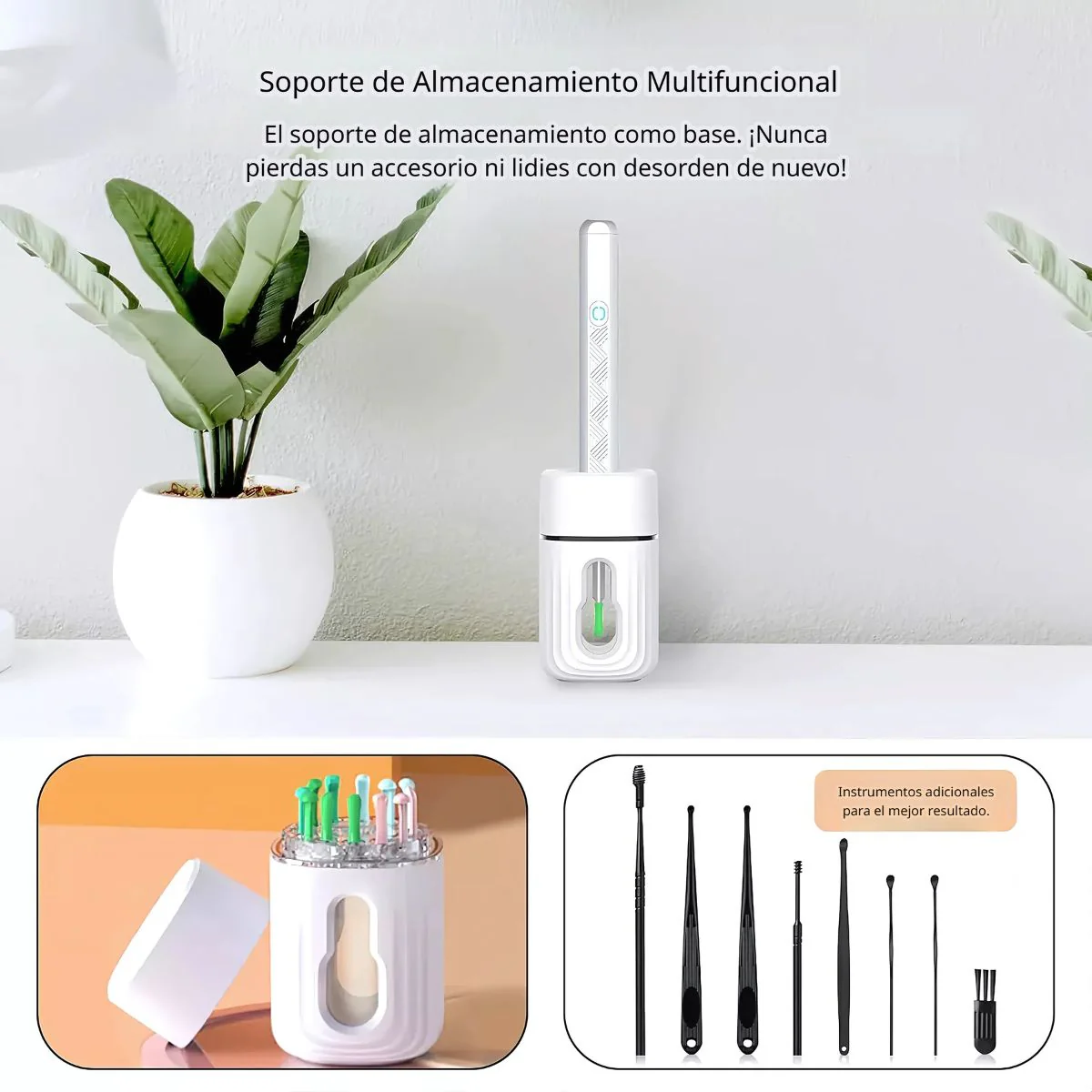 Limpiador De Oídos Con Video Camara Visualización En Celular. Incluye 8 Accesorios Y Soporte Base. Dispositivo Para Limpieza De Oídos Con Cámara Visual. - Image 4