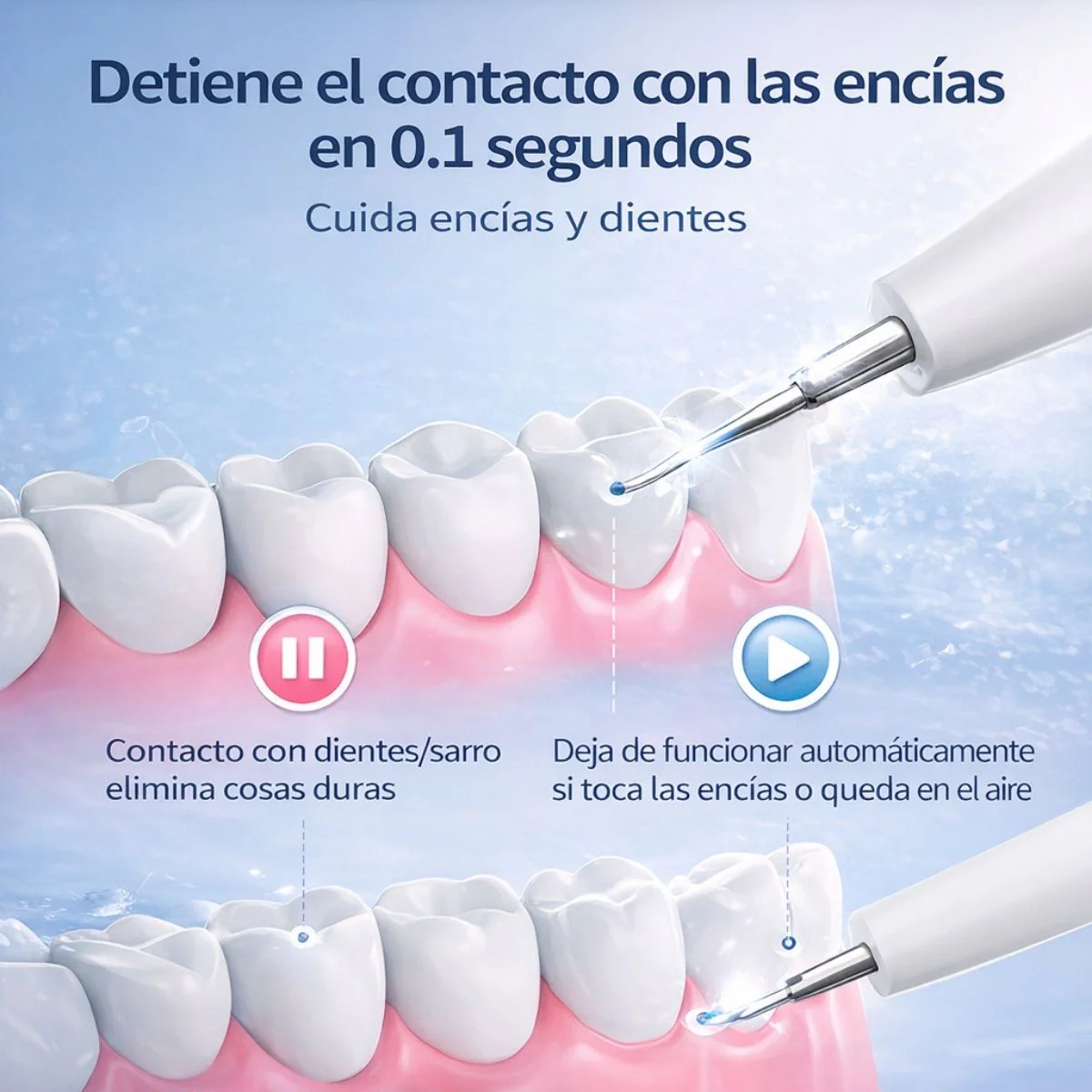 Limpiador Dental Ultrasónico Eléctrico Recargable Con Pantalla LED. Removedor Bucal De Sarro Y Placa Con 5 Modos De Limpieza, Impermeable IPX6 (Incluye 6 Cabezales) - Image 4
