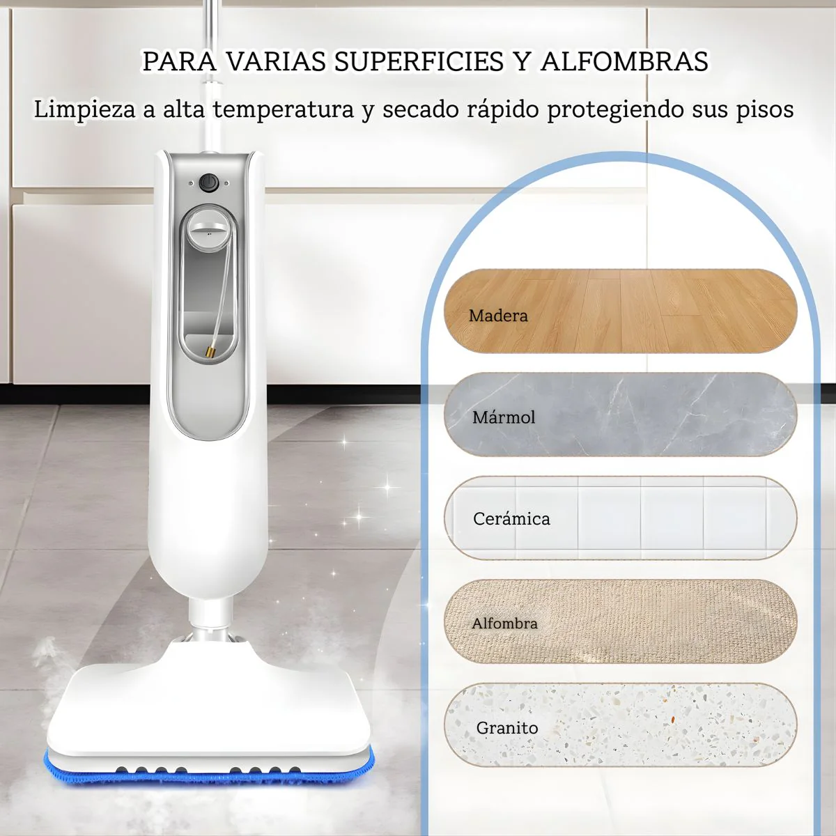 Limpiador Pisos A Vapor. Trapeador A Vapor Para Pisos Y Alfombras. Limpiador A Vapor Multifuncional 400Ml. - Image 3