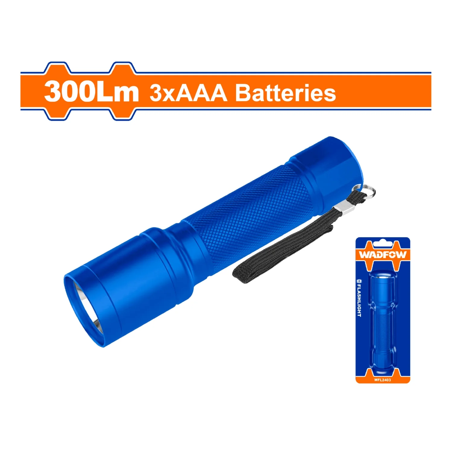 Linterna De Mano 300Lm. Interruptor De Luz. Usa 3 Pilas Alcalinas AAA. Peso: 104G. D/L: 136/34Mm. - Image 2