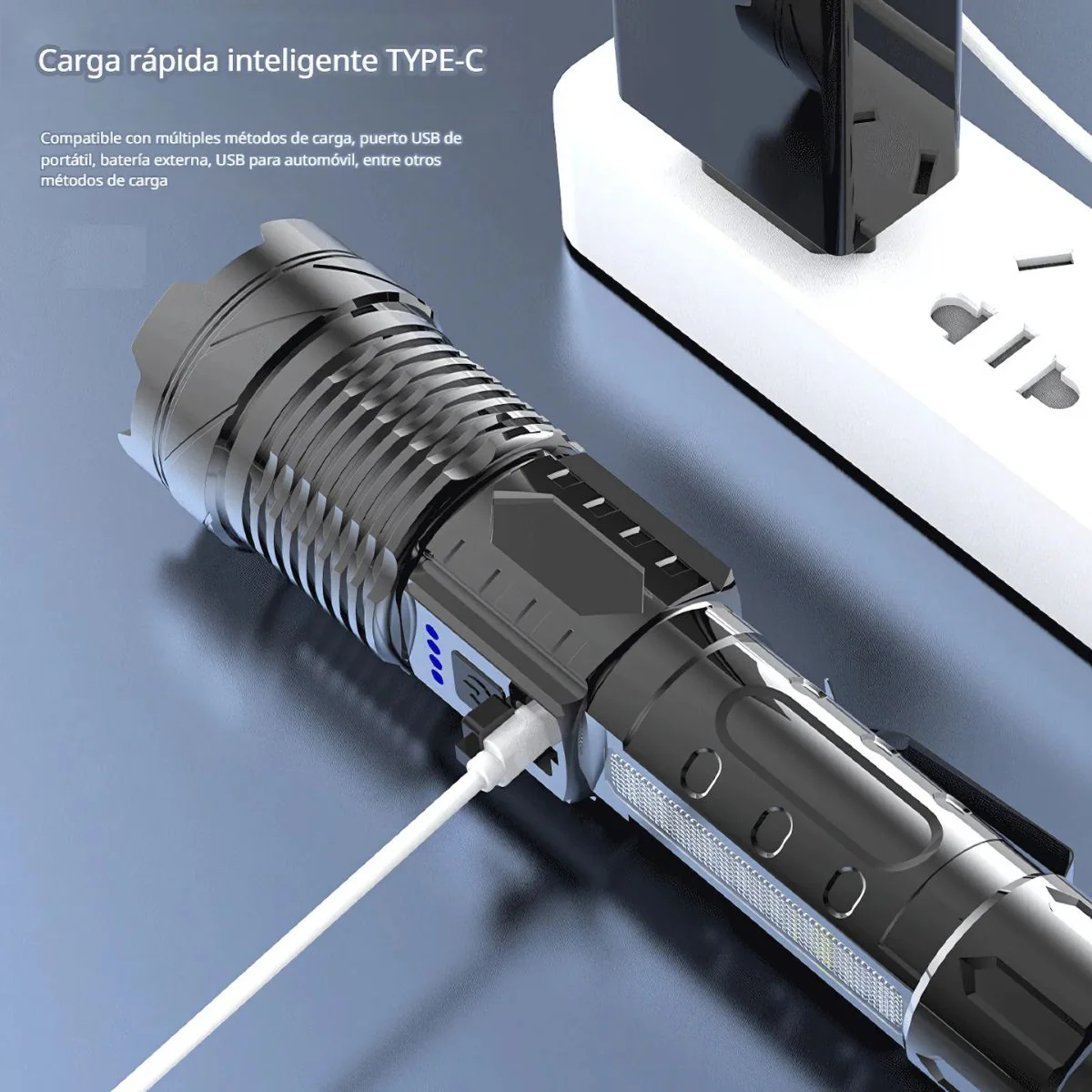 Linterna De Mano Recargable Con Enfoque Ajustable Y Resistencia Al Agua. Ideal Para Camping Y Emergencias. - Image 2