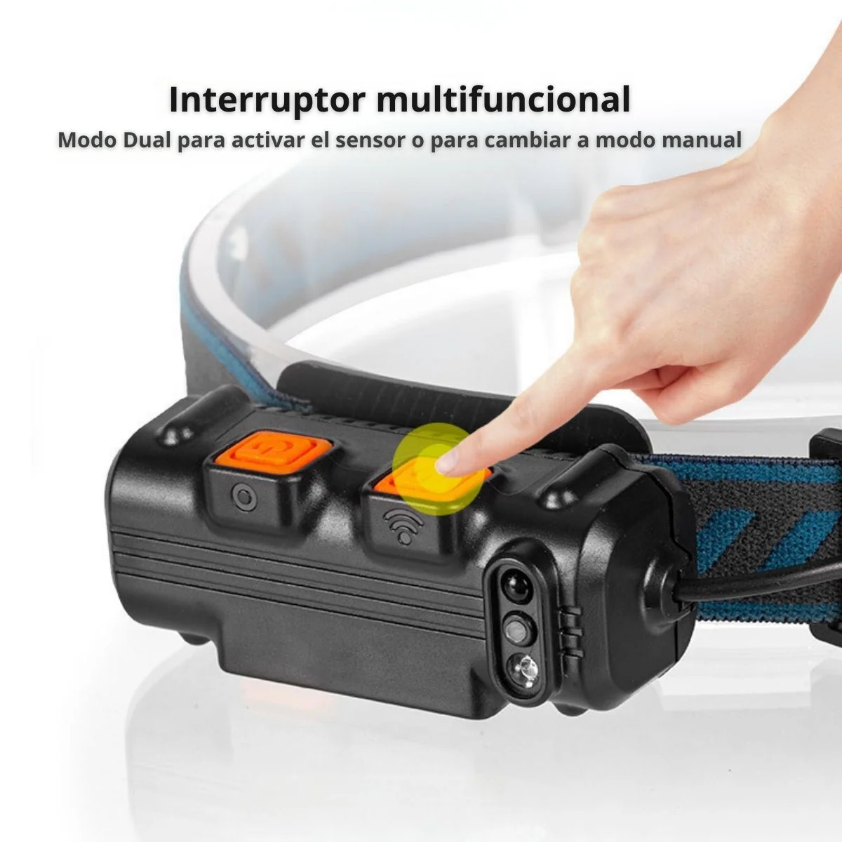 Linterna Lampara De Cabeza Casco Frontal Recargable Con Sensor De Movimiento Tipo Minero COB De Cabeza 2000 Mah Waterproof Y Puerto USB Tipo C. - Image 3