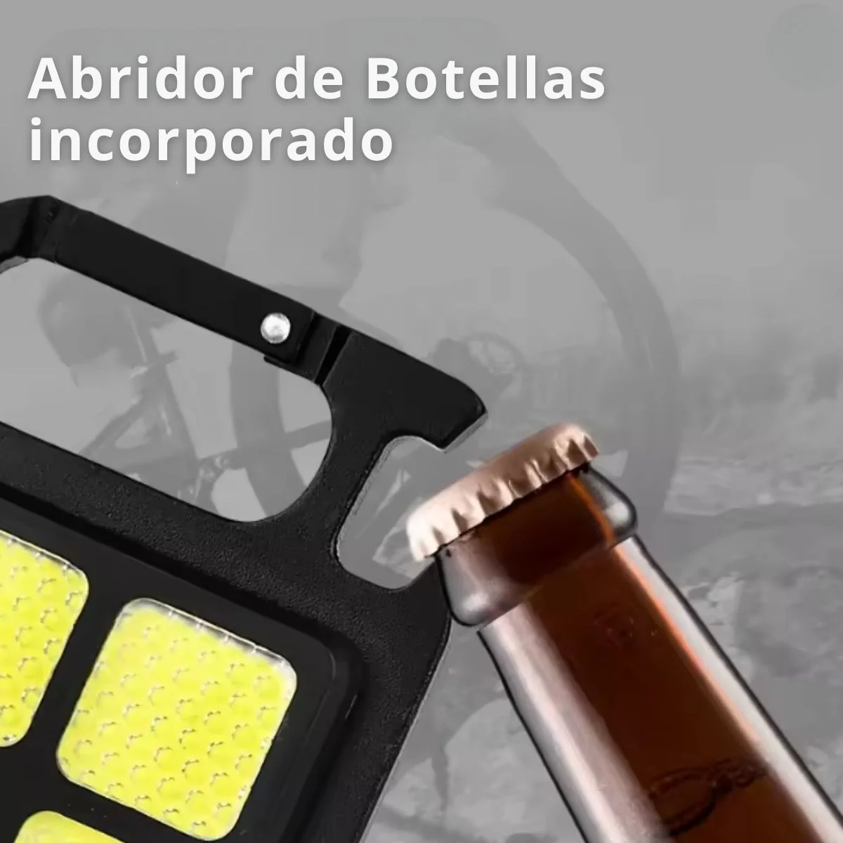Linterna Lámpara COB Led Recargable Portátil Con Abrebotellas Y Gancho. Luz De Trabajo Multifuncional 150 Mah De Llavero Carga USB. - Image 3