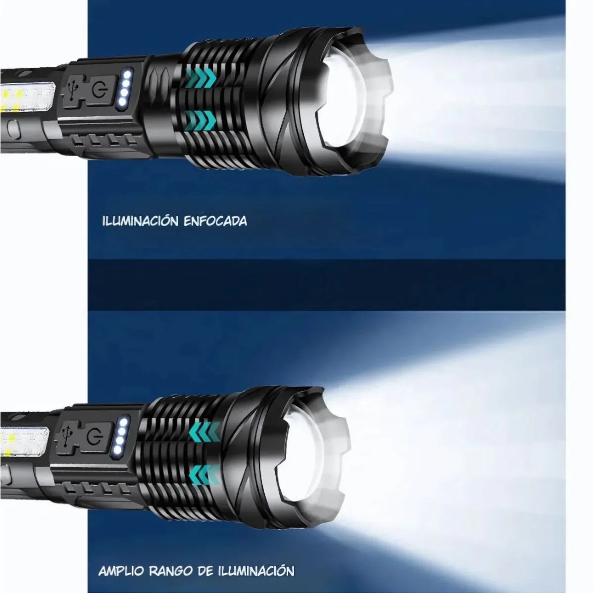 Linterna LED Recargable Alta Potencia XH-P50 Con Zoom Telescópico Y Resistencia Al Agua. - Image 5