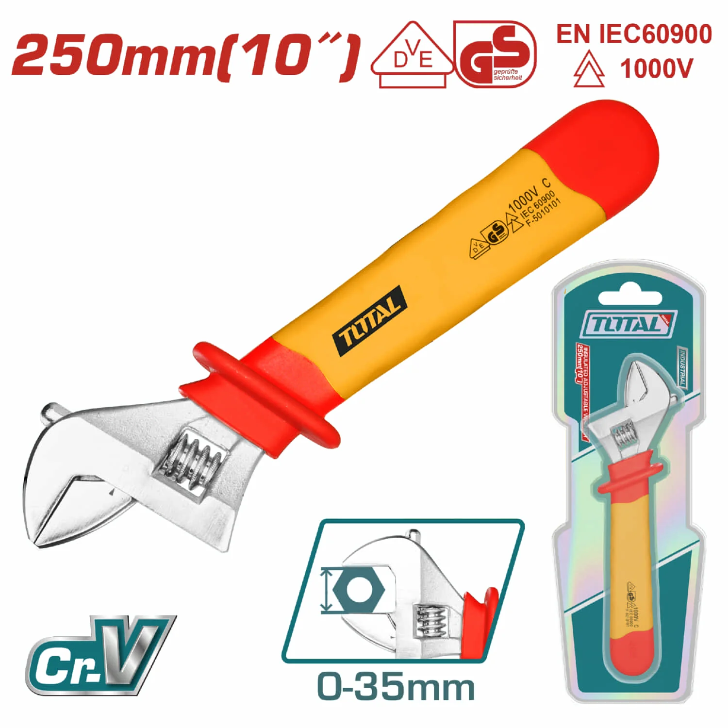 Llave Ajustable Aislada 10"