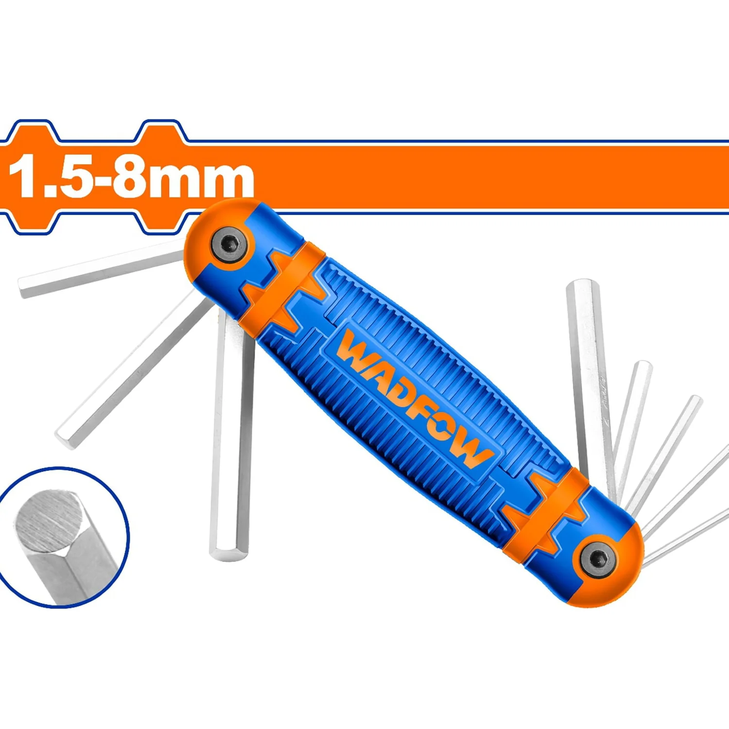 Llave Allen Estilo Navaja De Bolsillo 1.5-8Mm. Tratamiento Térmico Y Placa Cromada. Cr-V(8 Pzas.) - Image 2