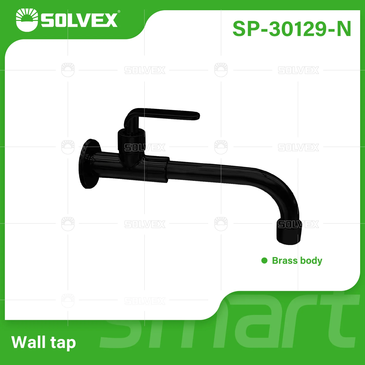 Llave De Agua. Color Negro. Pluma Grifo De Pared Largo Para Lavandería Con Válvula De Agua Y Tapa De Acero Inoxidable.
