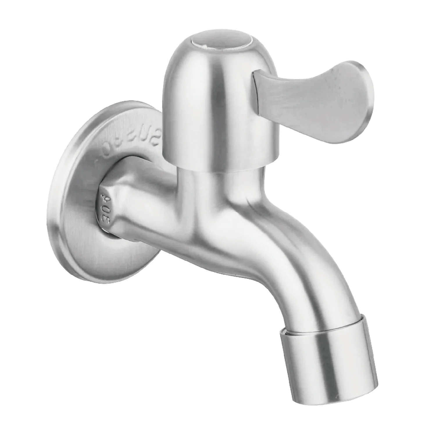 Llave De Agua Para Pared Cromada. Pluma Grifo Individual En Acero Inoxidable Con Tapa. - Image 2