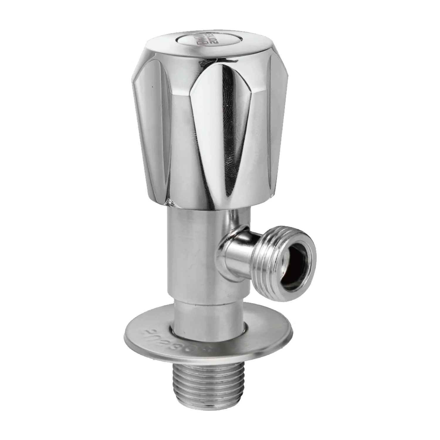 Llave De Ángulo Cromada. Llave De Paso En Metal Con Cartucho De Plástico Y Cubierta Inoxidable. - Image 2