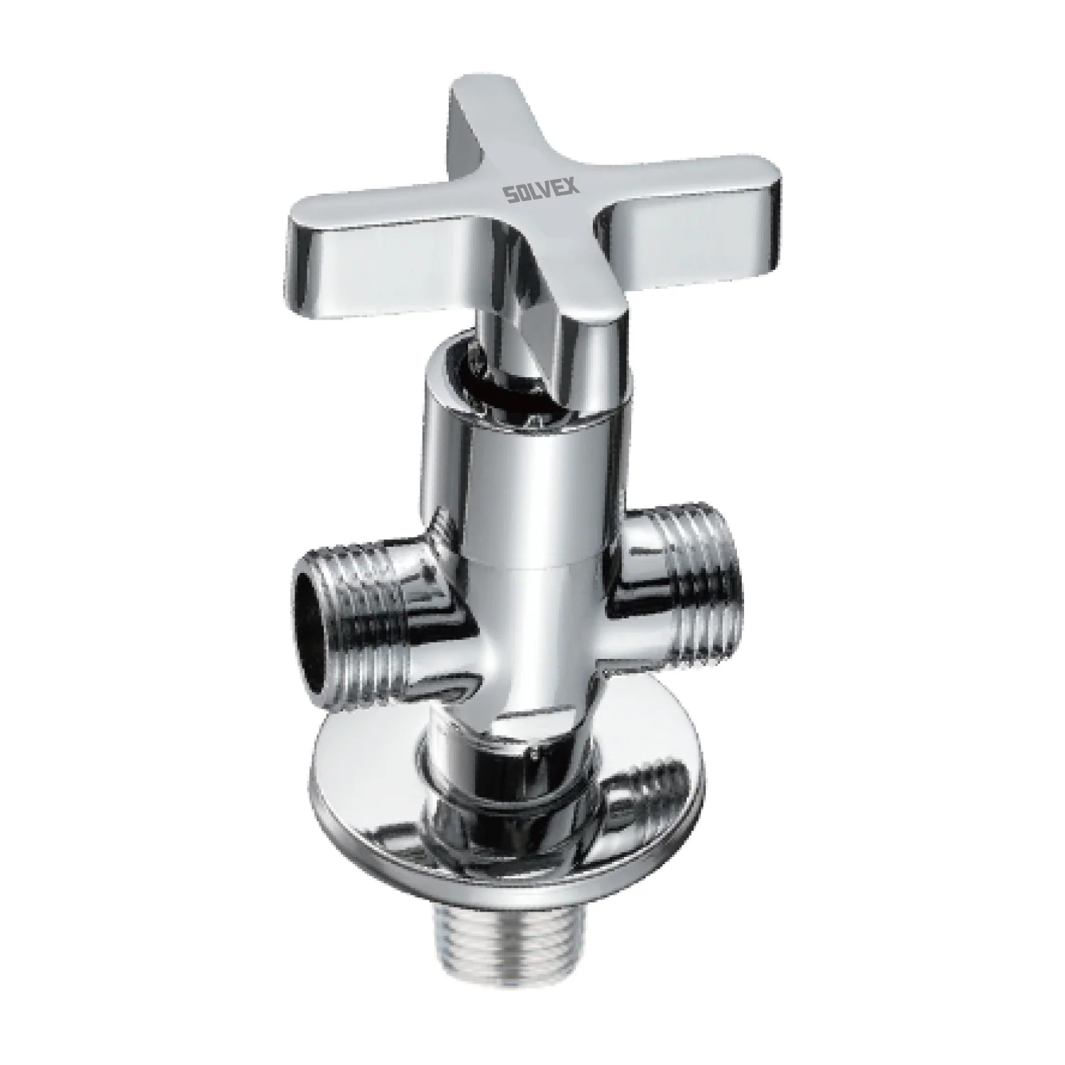 Llave De Ángulo De Dos Vías. Válvula De Agua Cromado Brillante. Cuerpo Y Cartucho De Latón. Mango De Zinc. - Image 2
