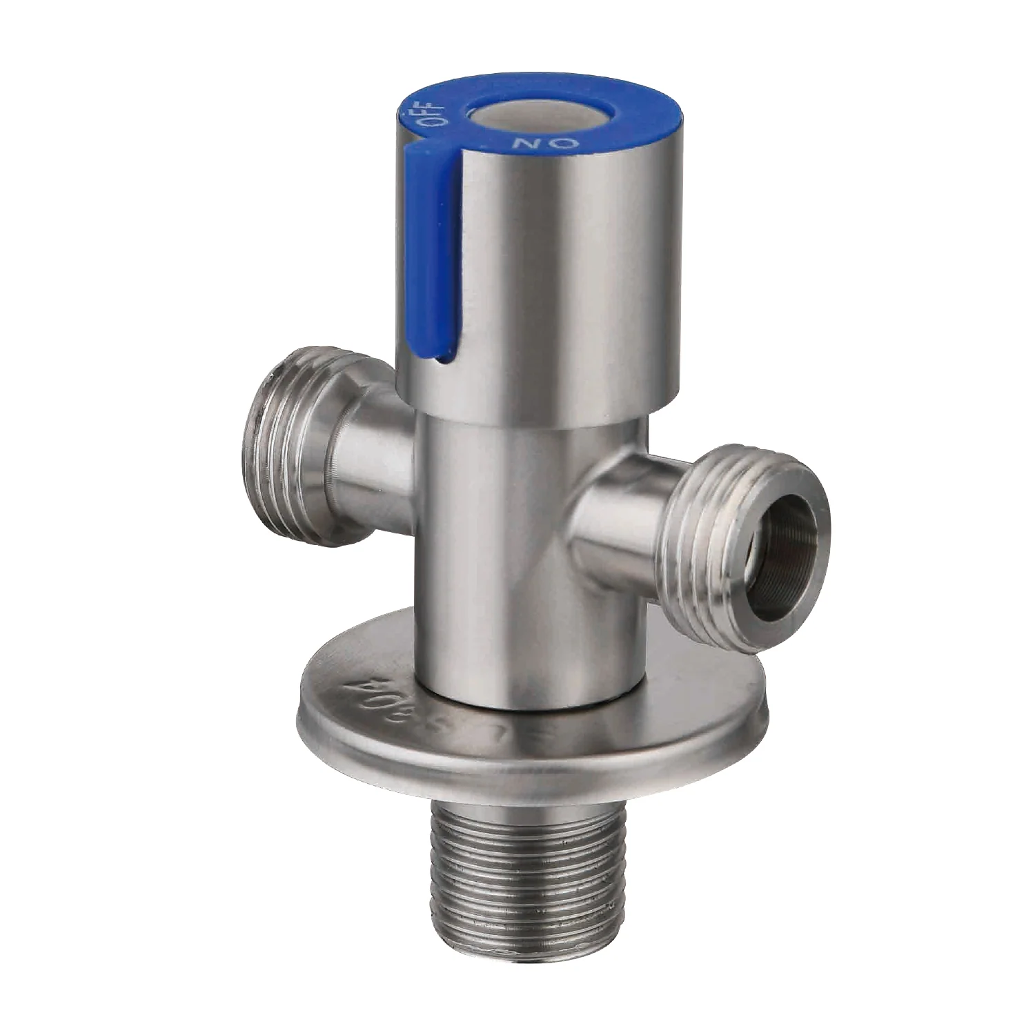 Llave De Ángulo Doble Para Lavamanos Y Fregadores. Válvula Satinada De Acero Inoxidable. - Image 2