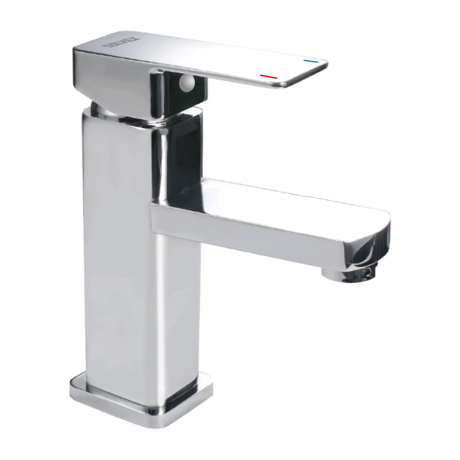 Llave De Lavamanos Individual. Grifo Para Lavabo De Zinc. Pluma Agua Fría Y Caliente. Diseño Cuadrado Moderno. - Image 2
