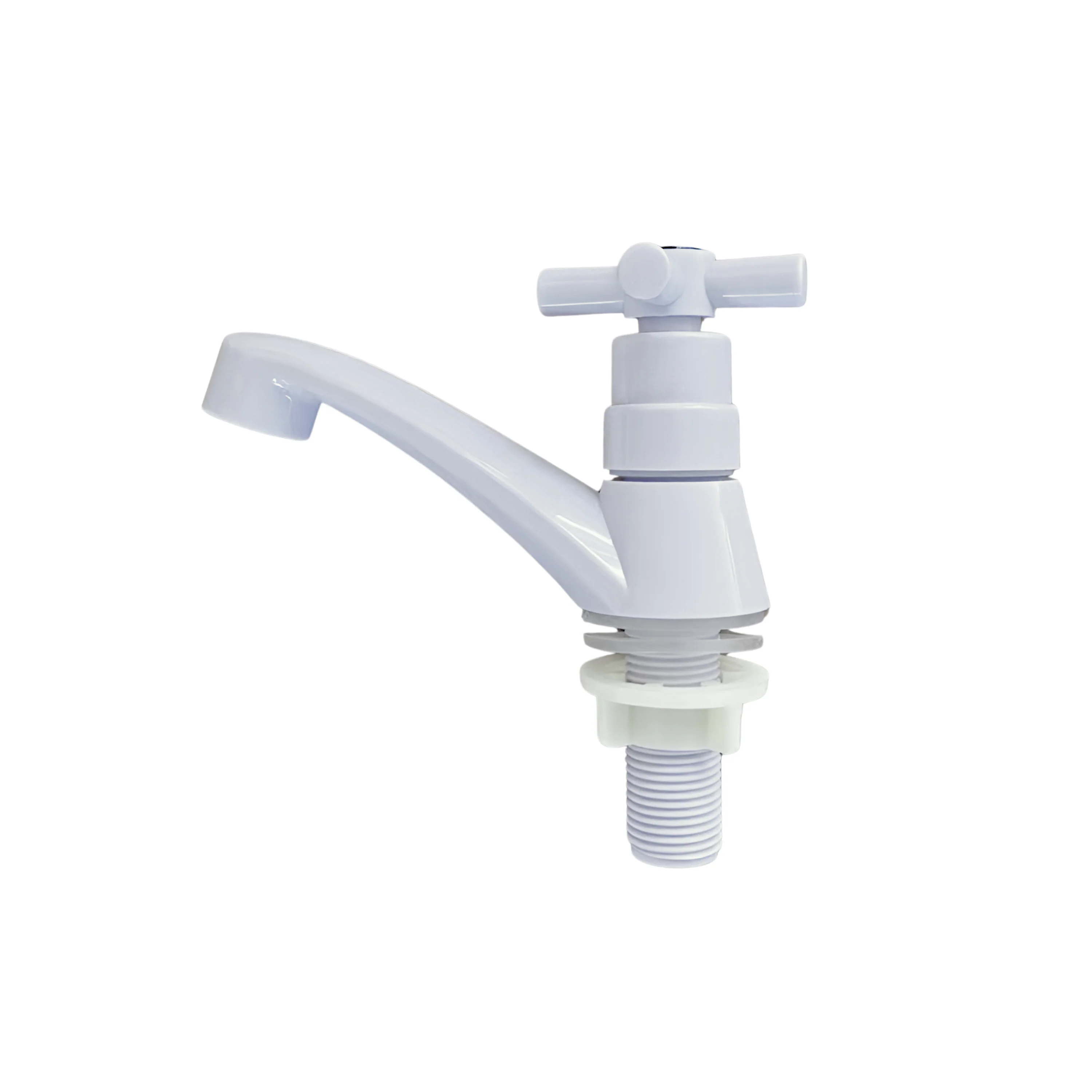 Llave De Lavamanos Individual Maneral De Cruceta. Color Blanco. Grifo.