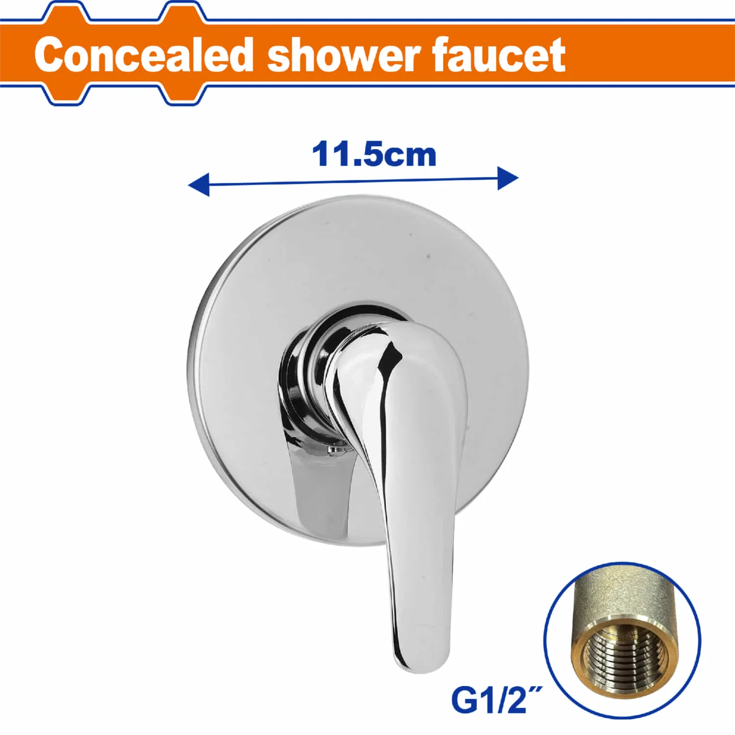 Llave De Palanca Maneral Para Ducha Empotrable En Regadera. Mezcladora Monomando 11.5Cm G1/2" SET