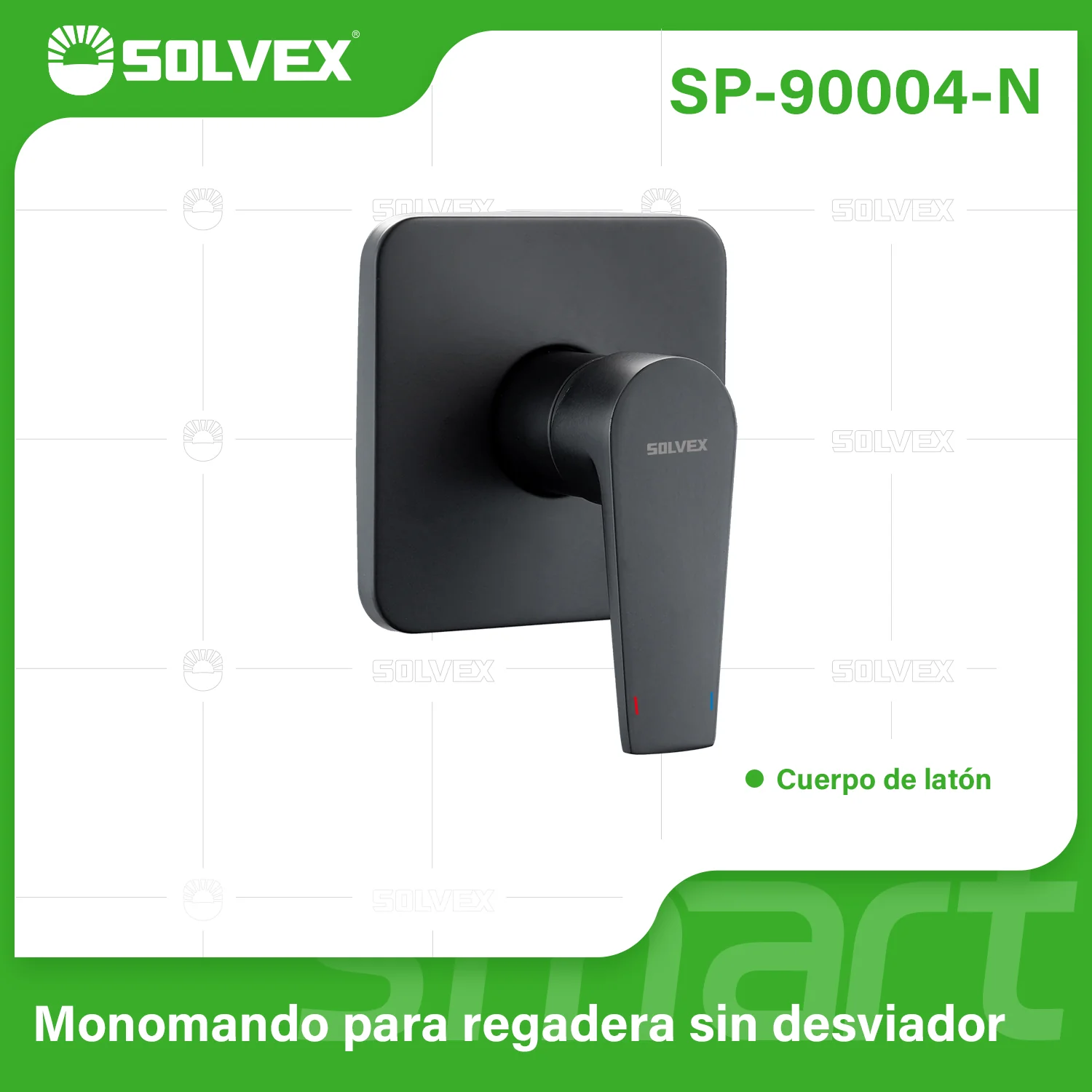 Llave De Palanca Maneral Para Ducha. Mezcladora Monomando Cuadrada Para Empotrar En Regadera. Color Negro.