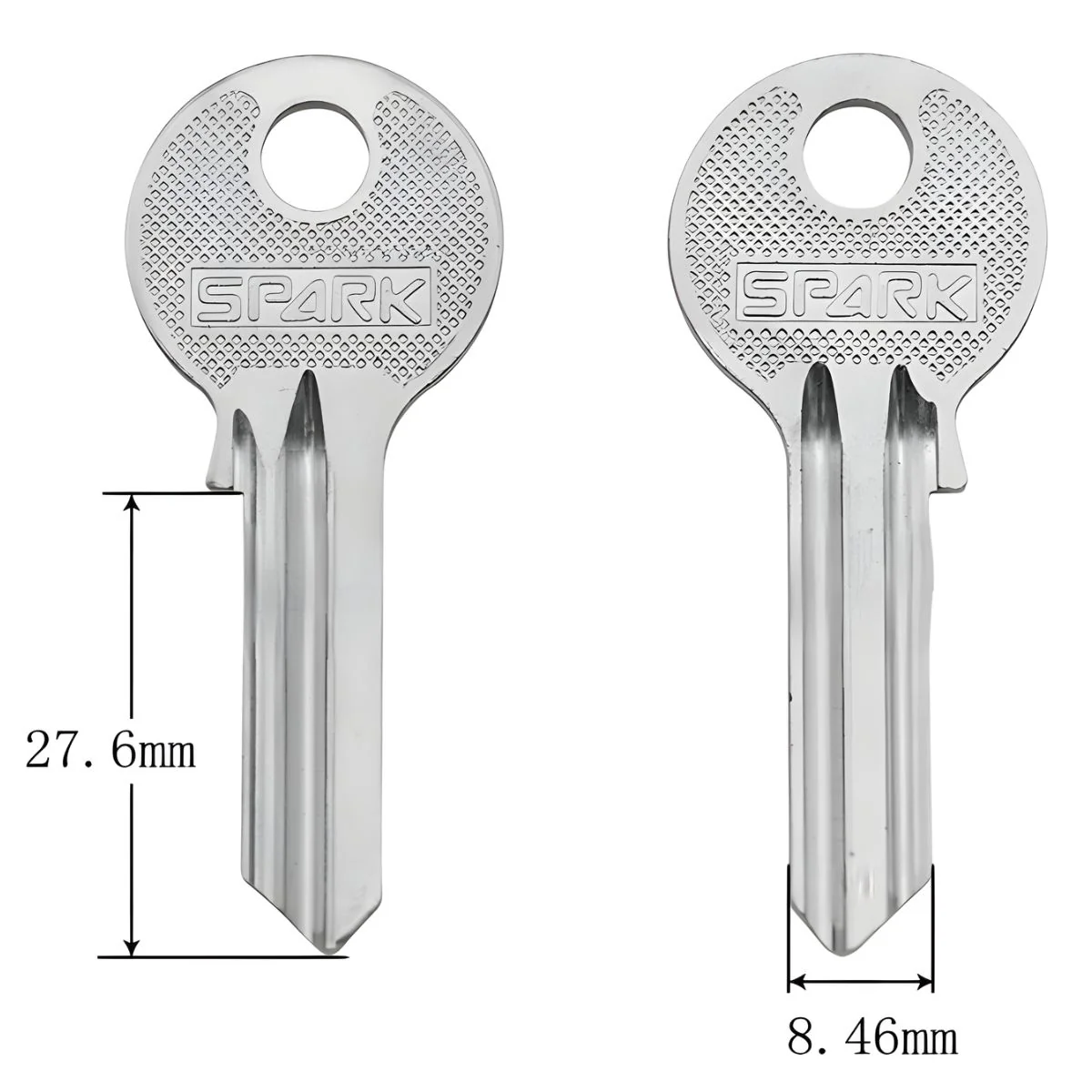 Llave En Blanco Metálica Con Cabeza Redonda Antideslizante (27.6Mmx8.46Mm). Ideal Para Copia O Duplicado De Cerraduras.