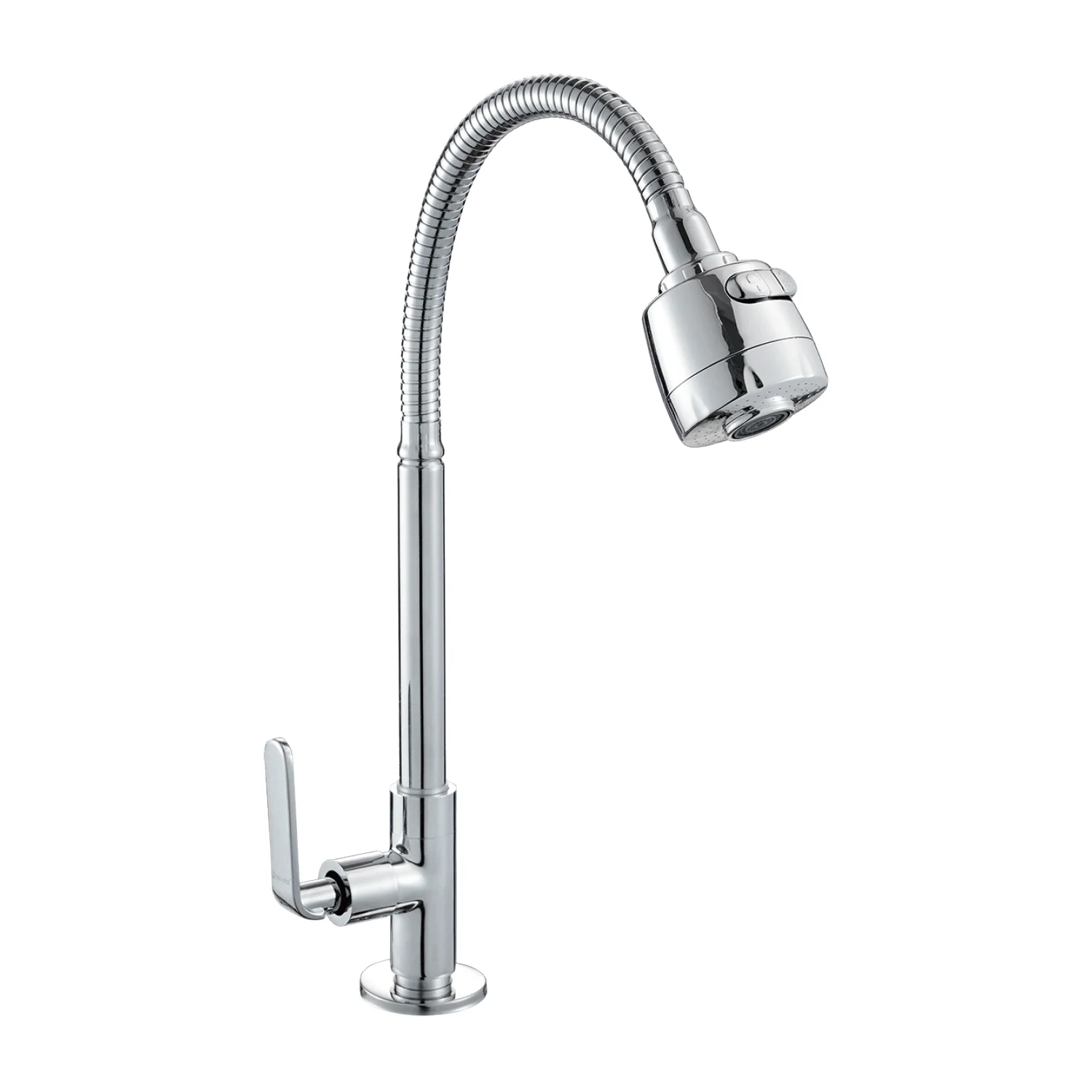 Llave Individual Para Fregador De Latón Cromado. Pluma Grifo De Cocina Alto Con Cuello Flexible Y Doble Función. - Image 2