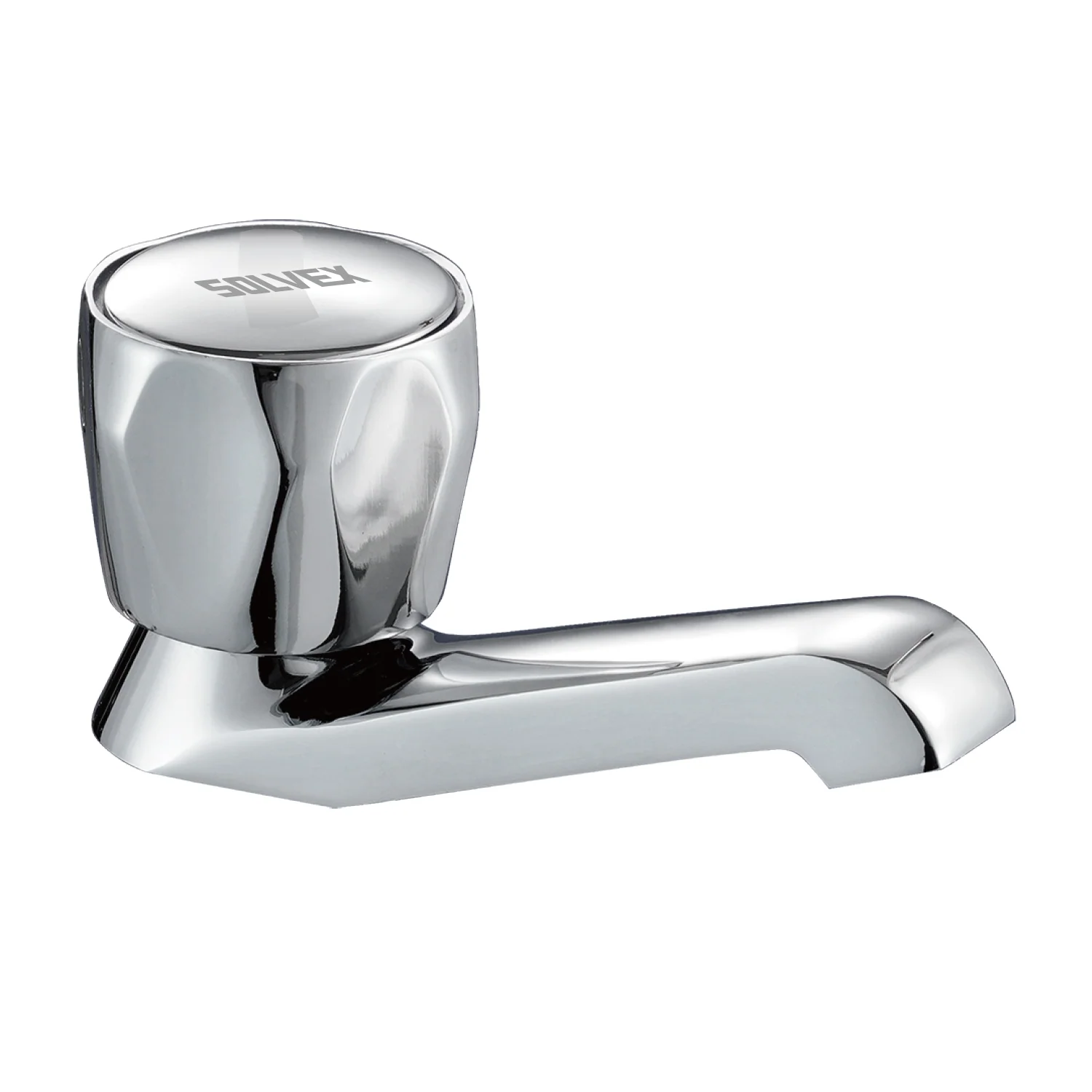 Llave Individual Para Lavabo De Latón Cromado. Pluma Grifo De Baño Corto Con Manija Hexagonal Y Cartucho De Latón. - Image 2