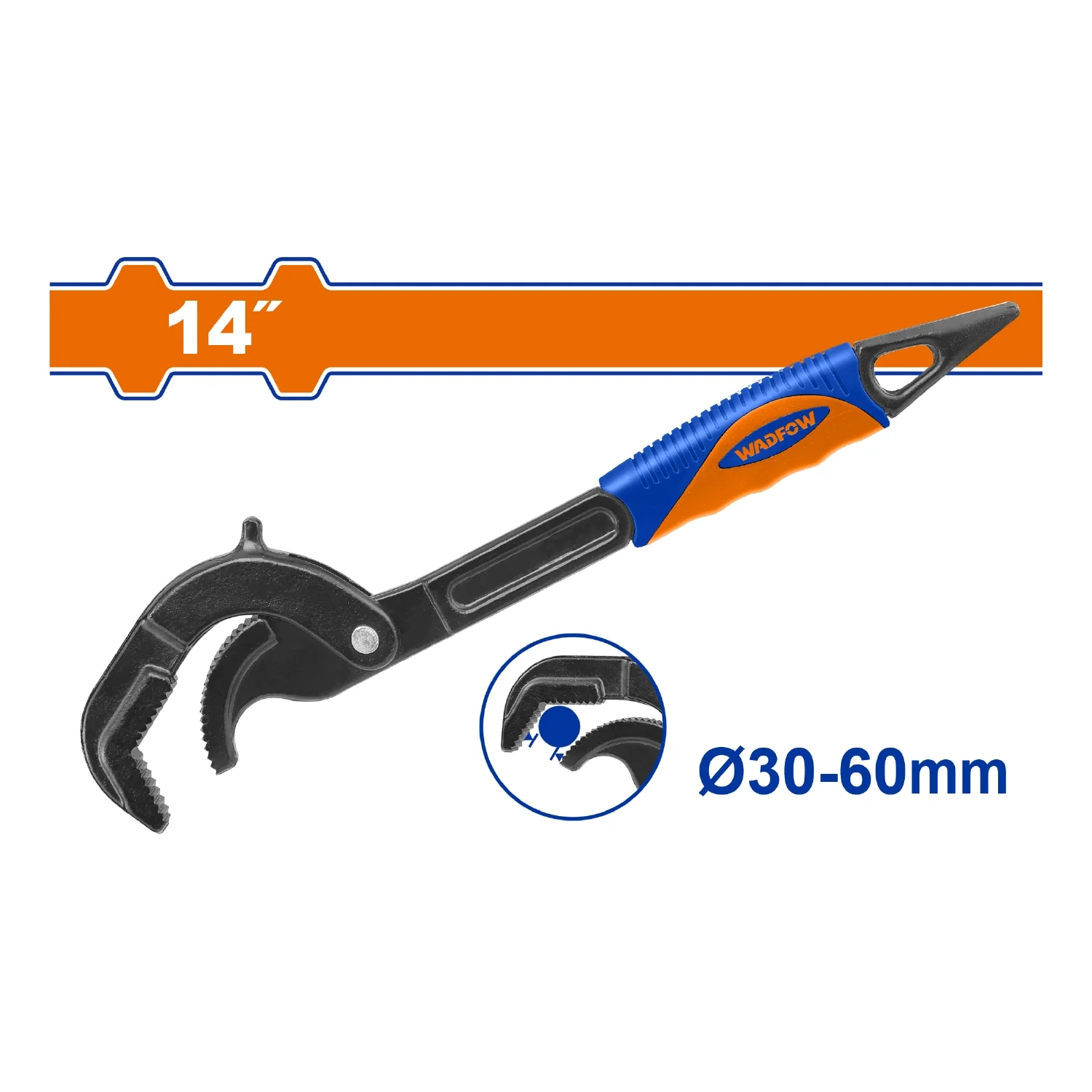 Llave Inglesa Pico De Loro 14" Sujeción 30-63Mm. Cromado. Un Solo Extremo Abierto.