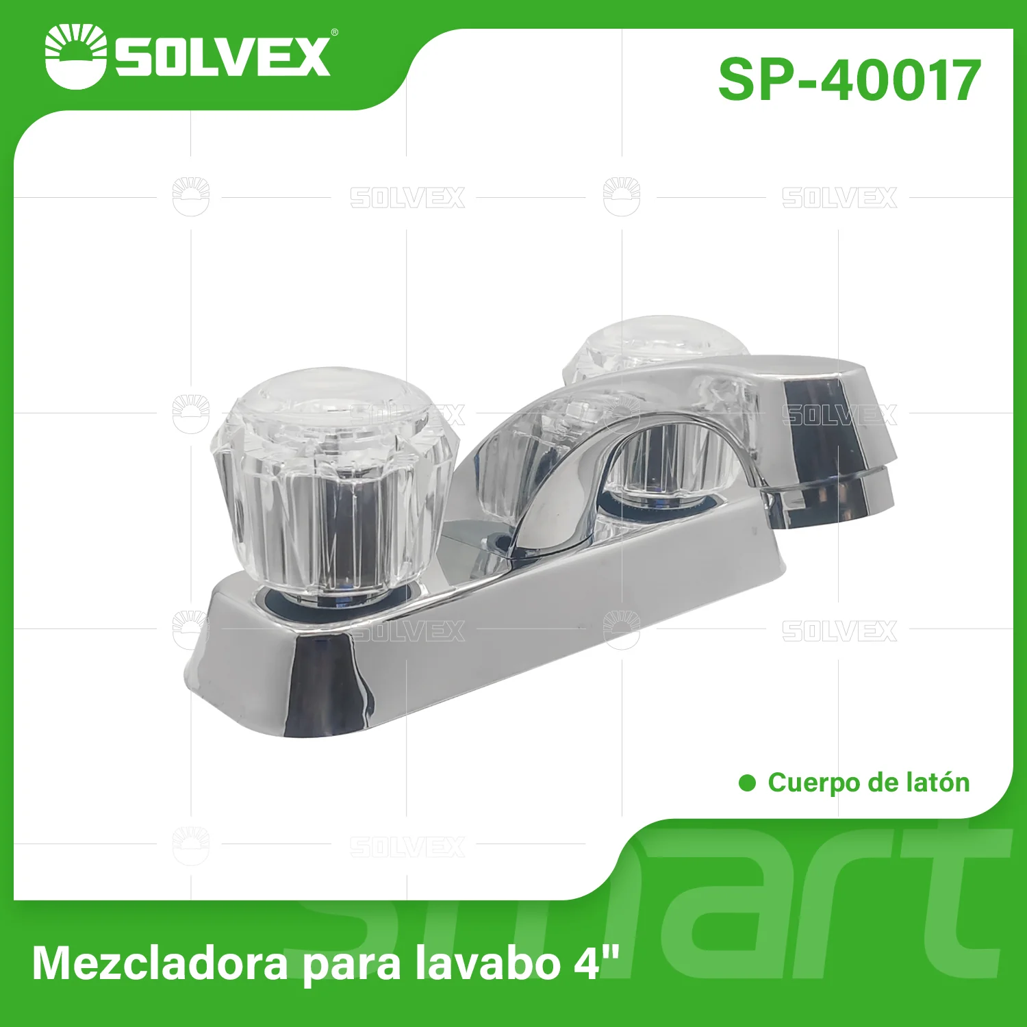 Llave Mezcladora 4" Para Lavamanos Con Cubierta Y Manerales Acrílicos. Pluma Grifo Con Modo Frío Y Caliente.