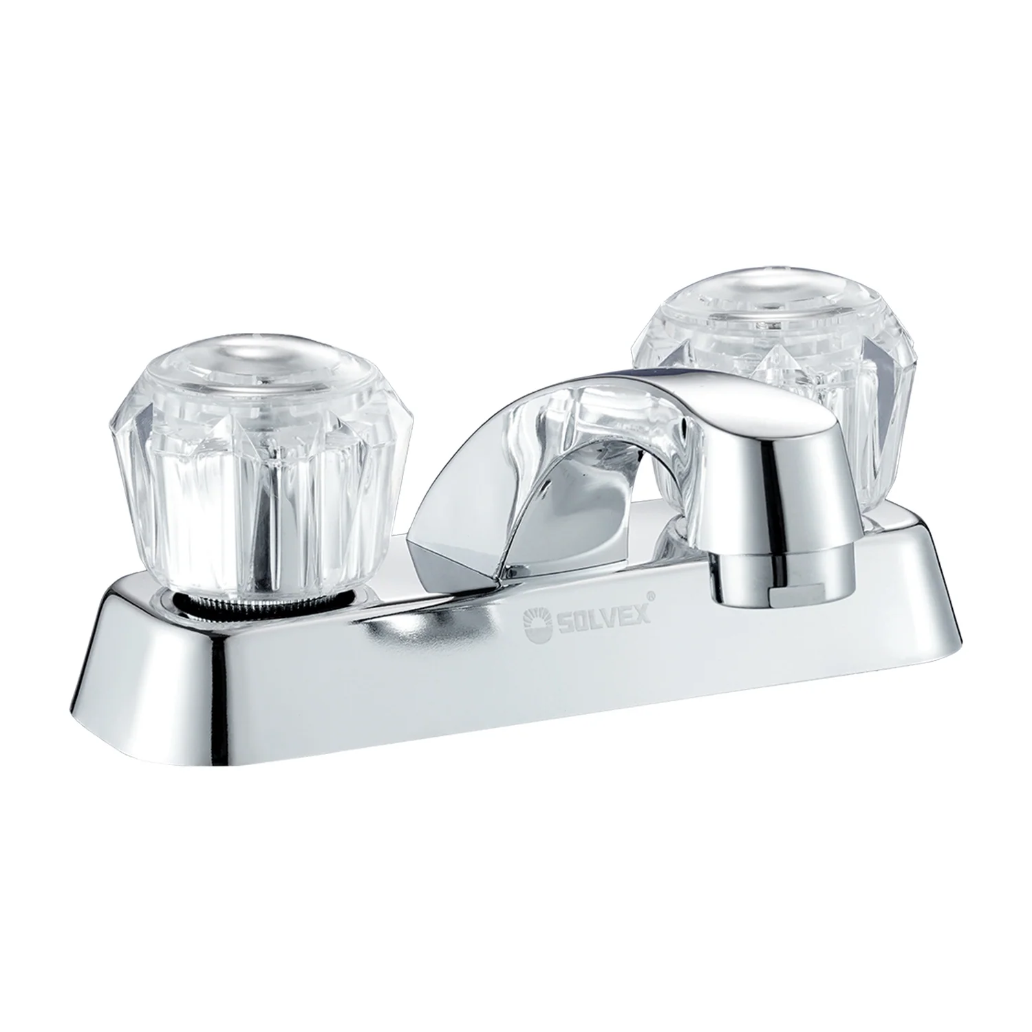 Llave Mezcladora 4" Para Lavamanos Con Cubierta Y Manerales Acrílicos. Pluma Grifo Con Modo Frío Y Caliente. - Image 2