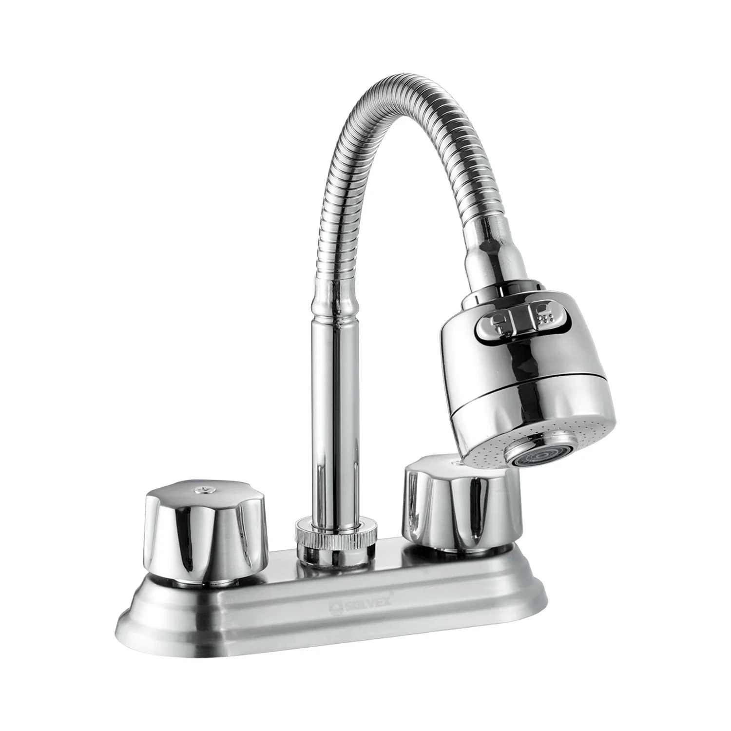Llave Mezcladora 4” Para Lavamanos O Bar. Grifo De Cuello Flexible Con Doble Función (Riego Y Chorro). Agua Fría Y Caliente. - Image 2