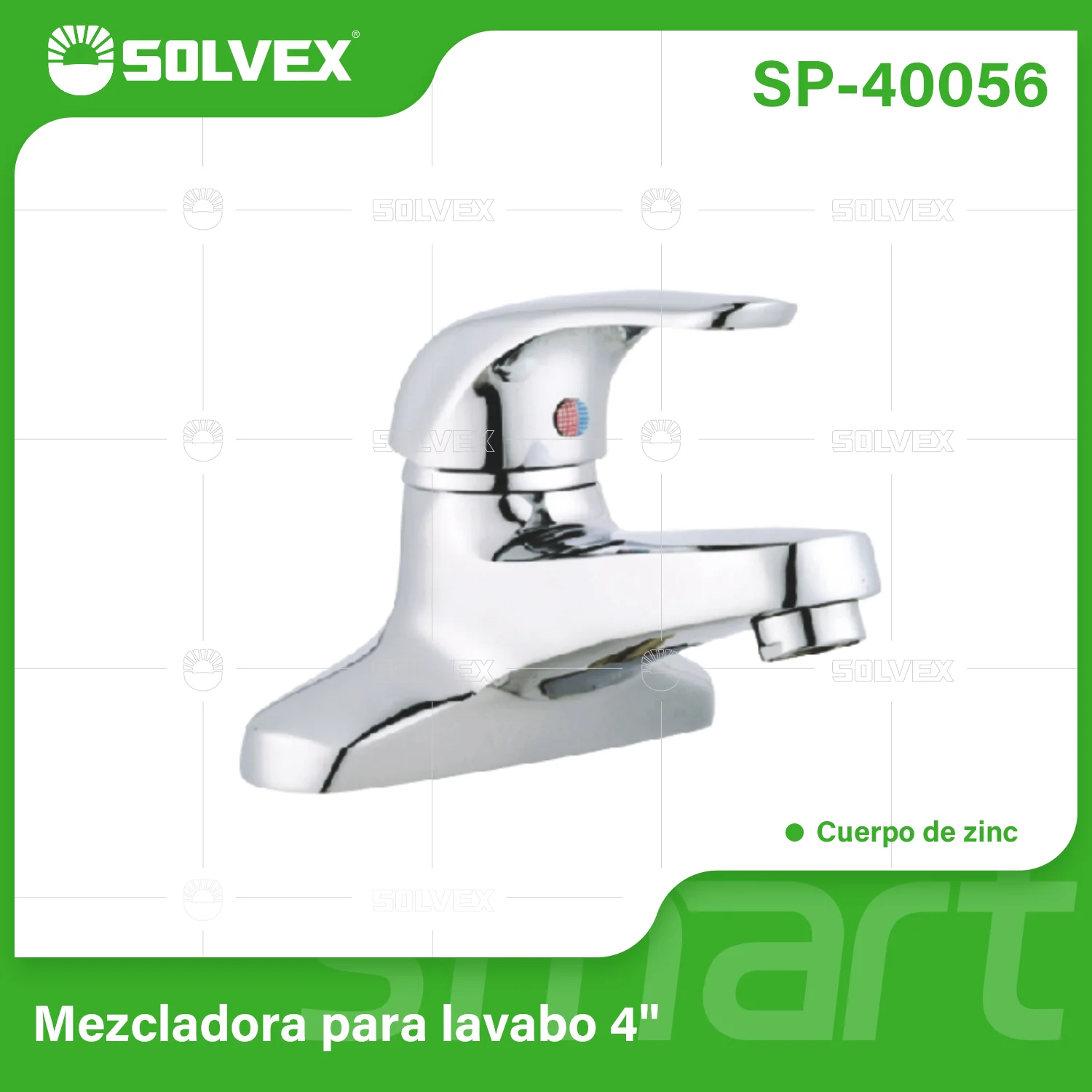 Llave Mezcladora 4" Para Lavamanos. Pluma Grifo Cromado Brillante Con Cartucho Cerámico. Agua Fría Y Caliente.