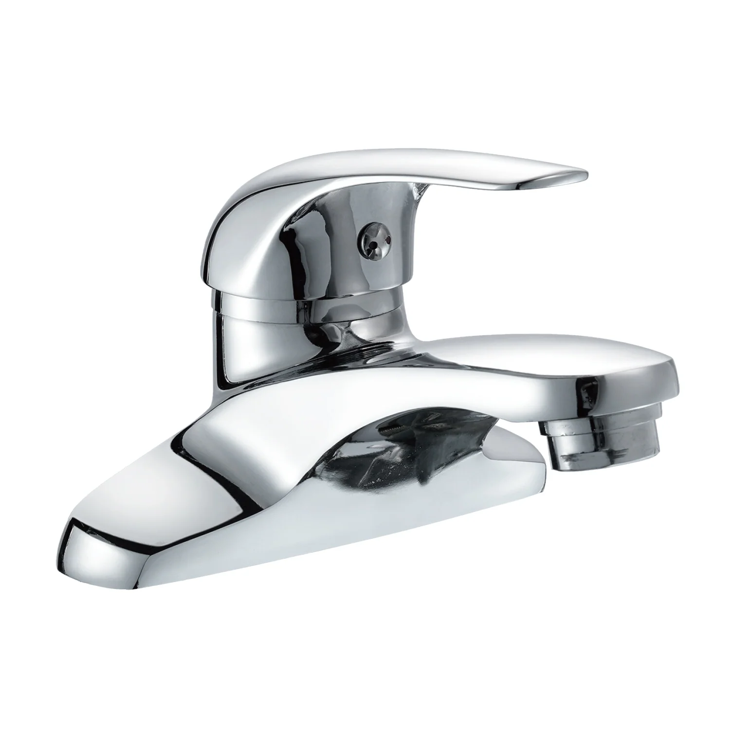 Llave Mezcladora 4" Para Lavamanos. Pluma Grifo Cromado Brillante Con Cartucho Cerámico. Agua Fría Y Caliente. - Image 2