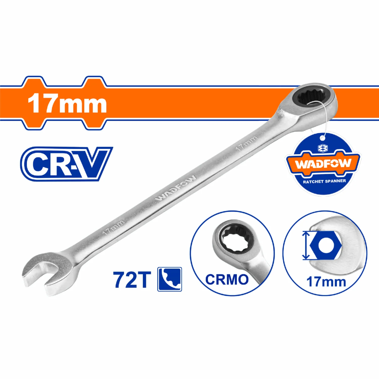 Llaves Combinadas Con Ratchet  Cr-V Cromada. Acabado Mate. 72 Dientes. (1 Pieza) - Image 22
