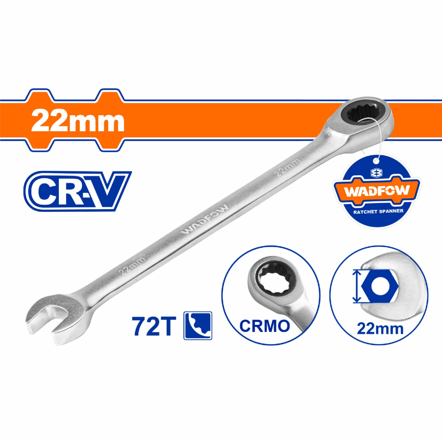 Llaves Combinadas Con Ratchet  Cr-V Cromada. Acabado Mate. 72 Dientes. (1 Pieza) - Image 27