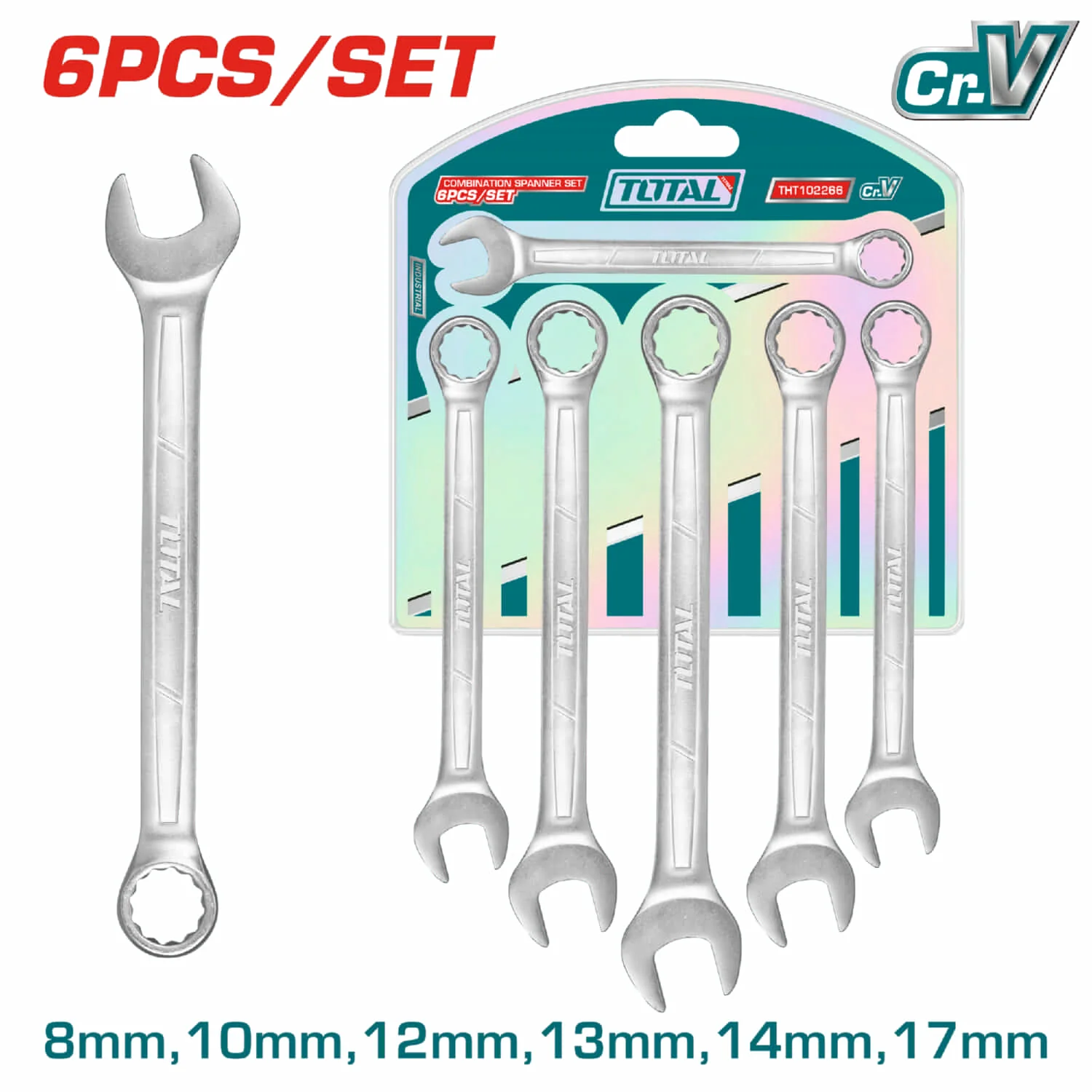 Llaves Combinadas Tamaño 8-17Mm. Pulidas. Se Vende En Set De 6 Piezas. Llave De Combinacion Juego