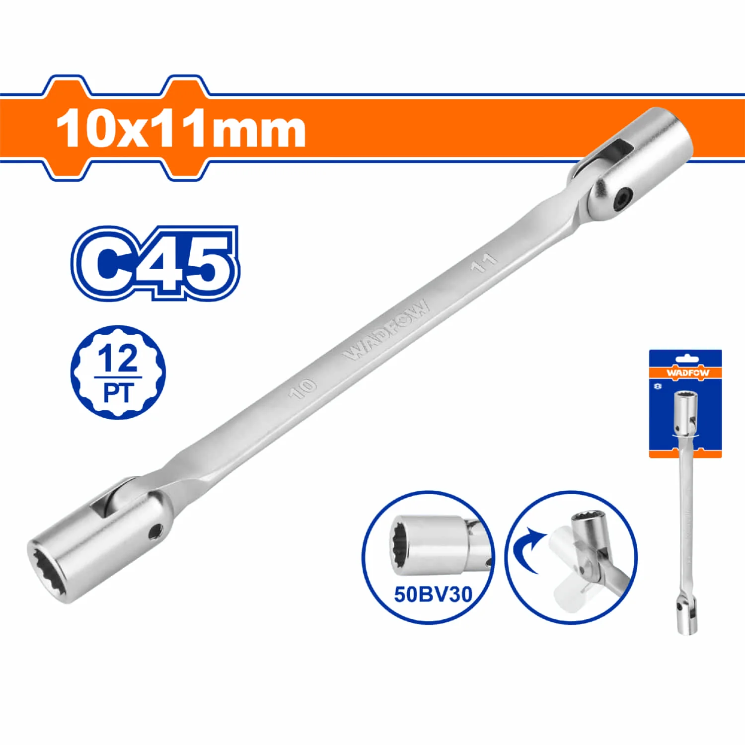 Llaves Doble Flexible De 12 Puntos. Giratoria. C45. - Image 4
