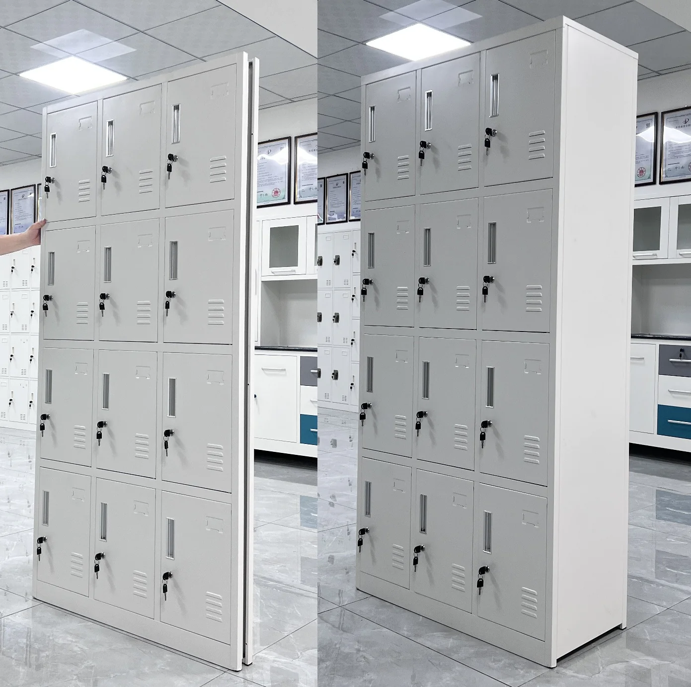 Locker Casilleros Metálicos De 12 Casillas 4 Niveles Con Cerradura De Llave 1850X900x450mm - Image 3