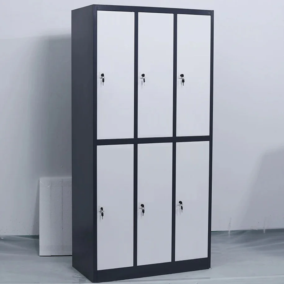 Locker Casilleros Metálicos De 6 Casillas 2 Niveles Con Barra De Ropa Repisa Y Cerradura De Llave 1850X900x450mm - Image 3