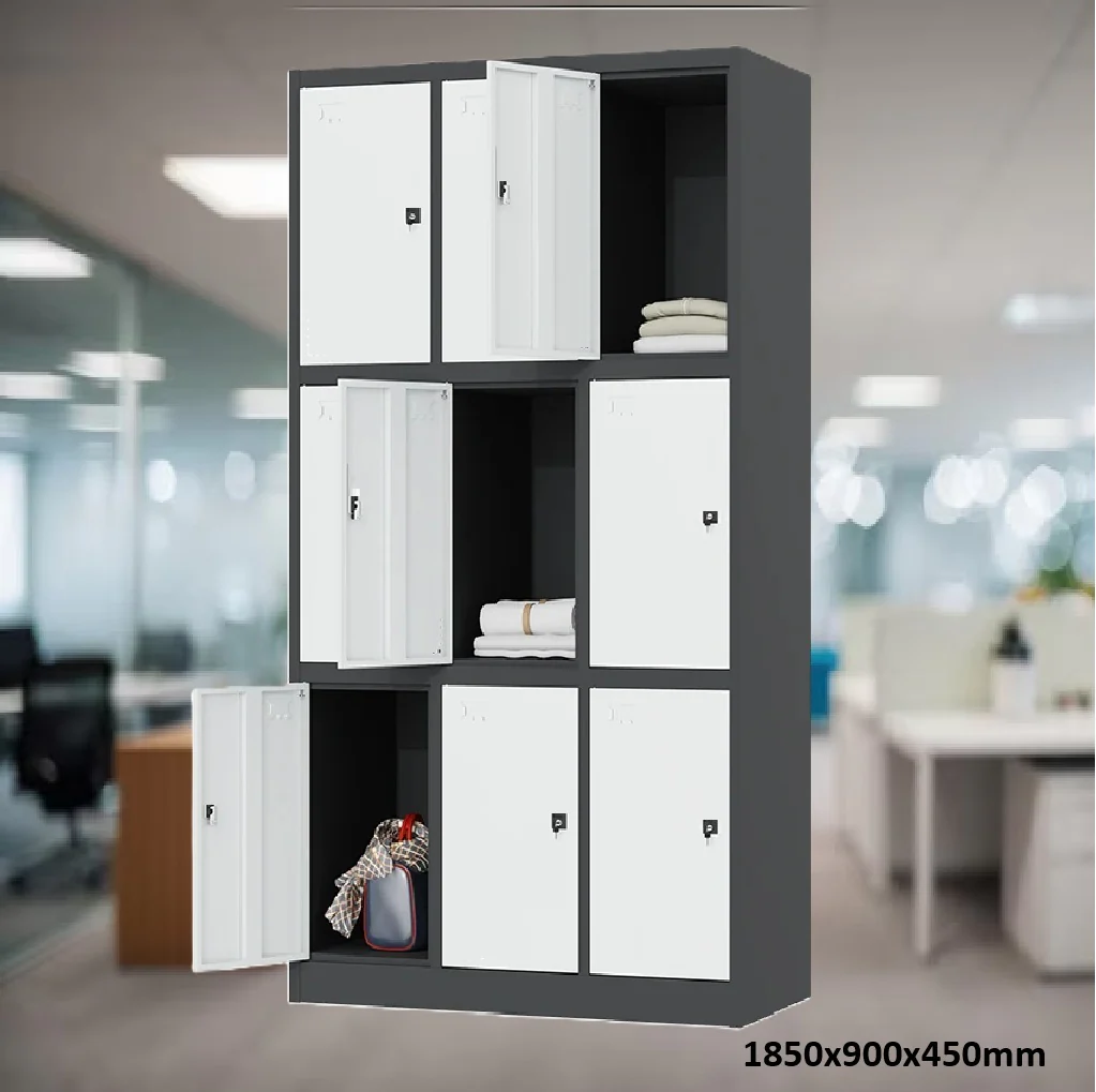 Locker Casilleros Metálicos De 9 Casillas 3 Niveles Con Cerradura De Llave 1850X900x450mm - Image 3