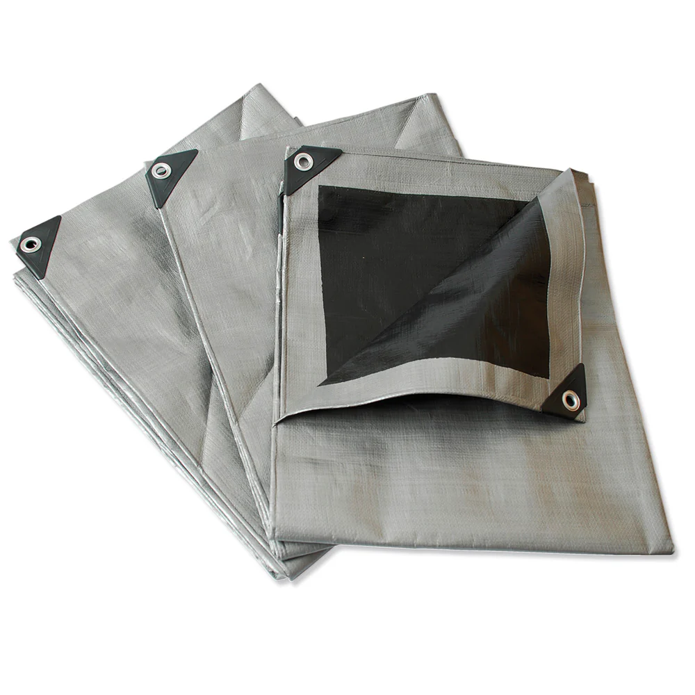 Lona Multiusos Reforzada De Polietileno. Gruesa 180 G/M2 Gris/Negro - Image 4