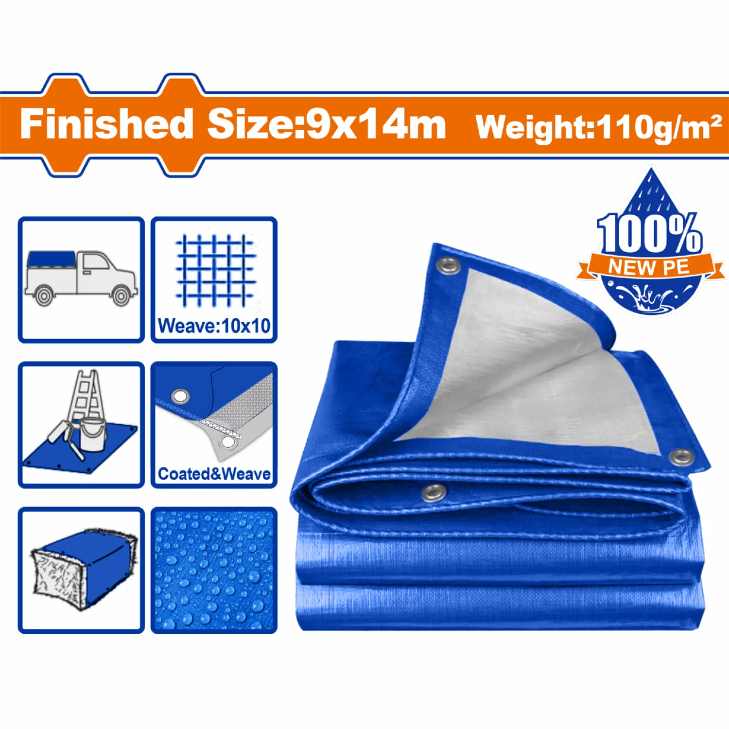 Lonas De Polietileno Azul Peso: 110G/M2. Espesor: 0.15Mm. Ambos Lados Laminados. Impermeable. - Image 18