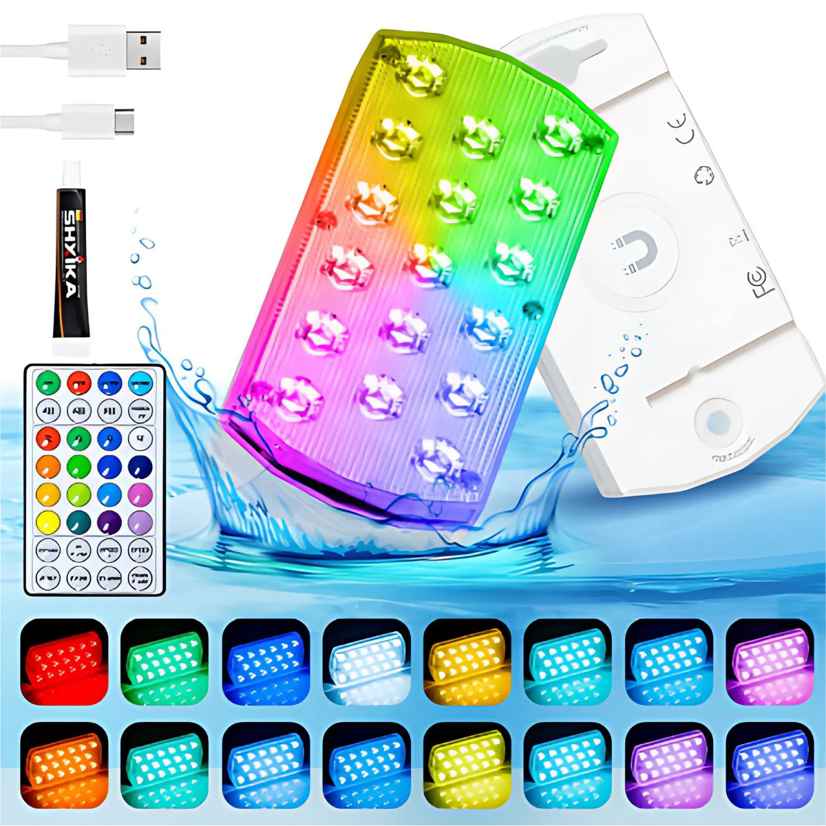 Luces De Piscina. Luz LED Sumergible. Ideal Para Exteriores. Foco Lampara A Control Remoto. 16 Colores IP68. 9X2.3Cm - Image 2